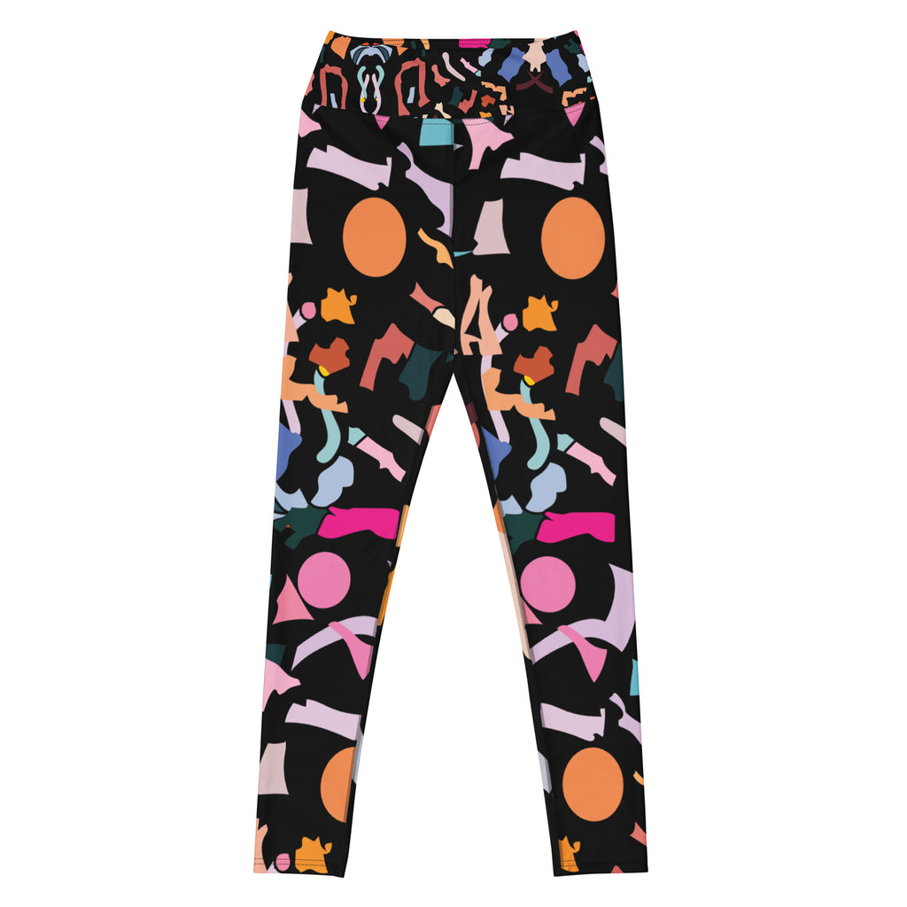 Abstract colourful yoga leggings high waist stretch activewear