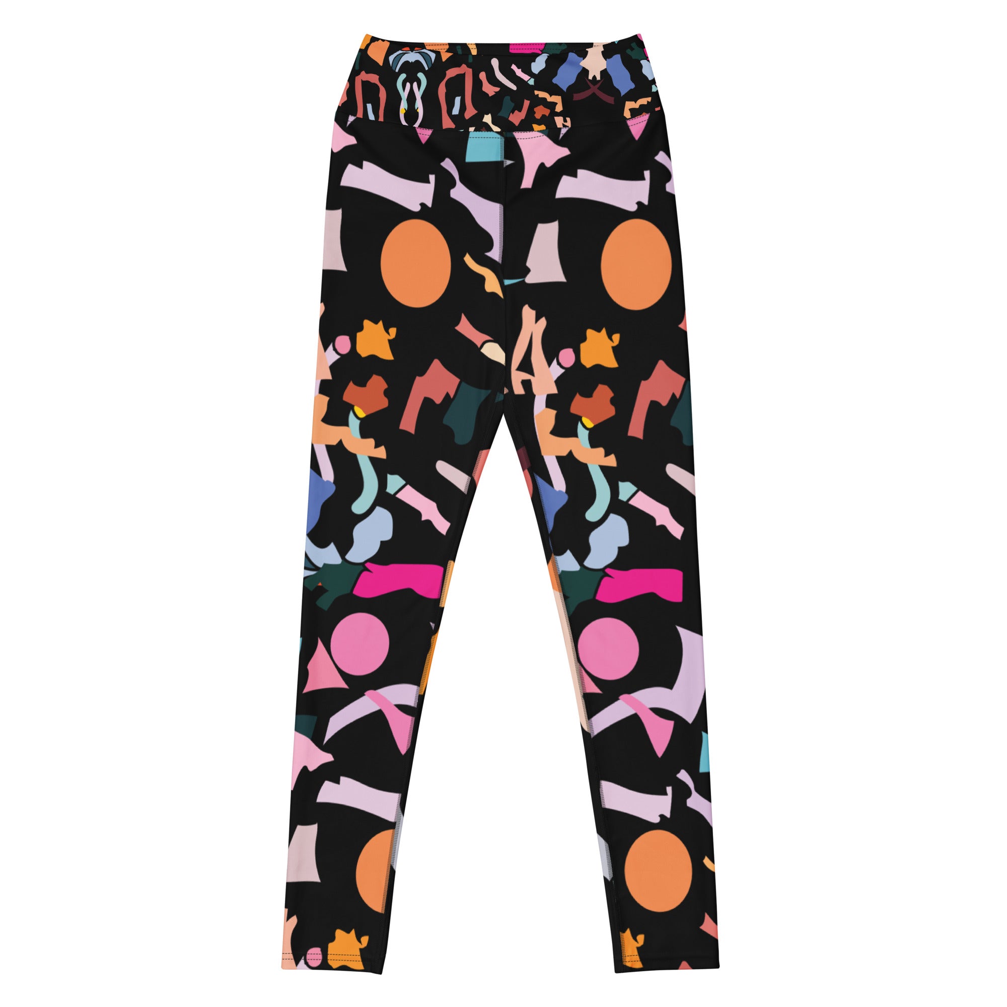 Abstract colourful yoga leggings high waist stretch activewear
