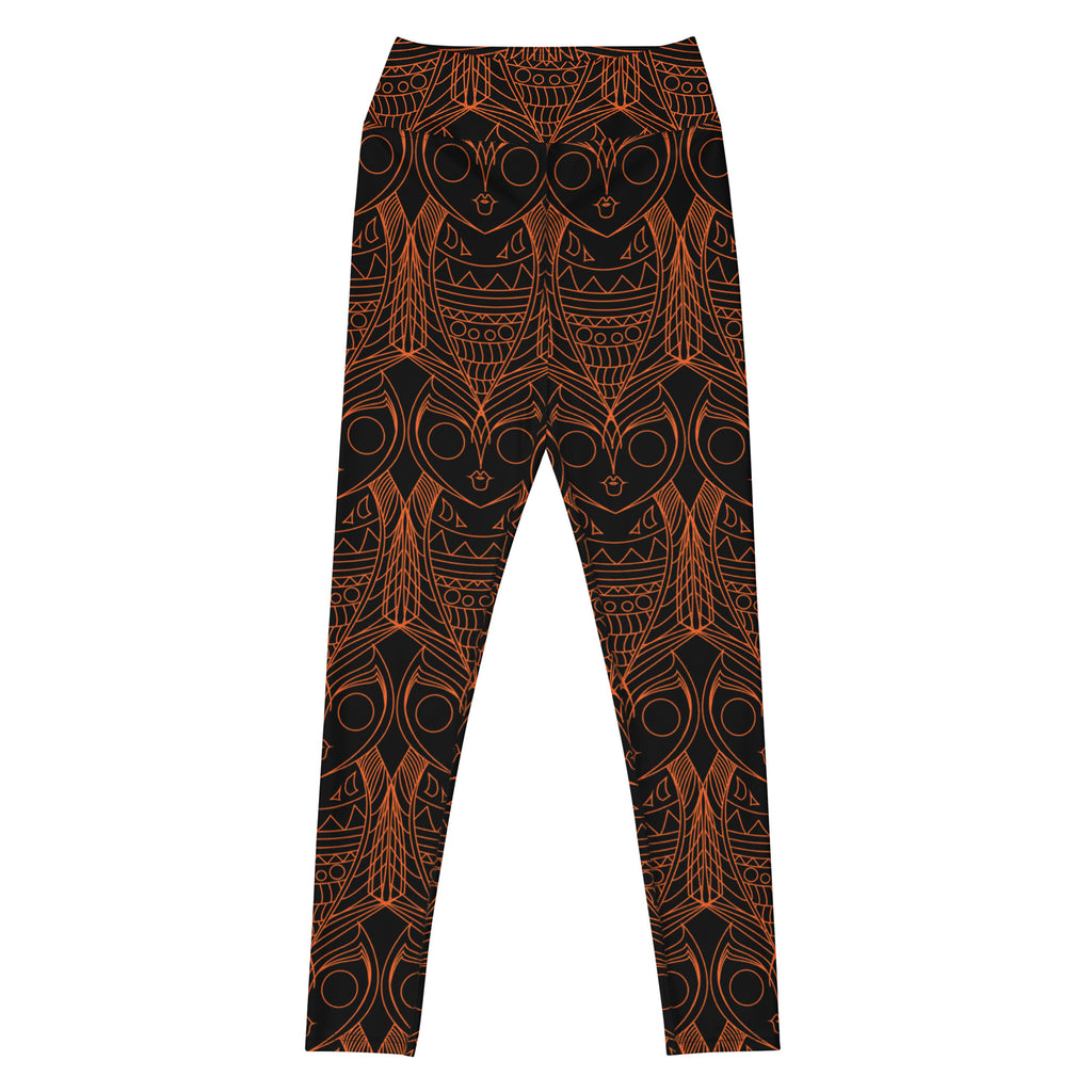 Owl motif yoga pants women’s fitness leggings side view – cute design perfect for yoga or gym.