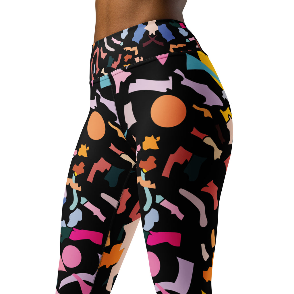 Printed abstract yoga leggings high stretch flexible fit