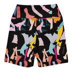 Custom all-over printed yoga shorts reversible bold colourway