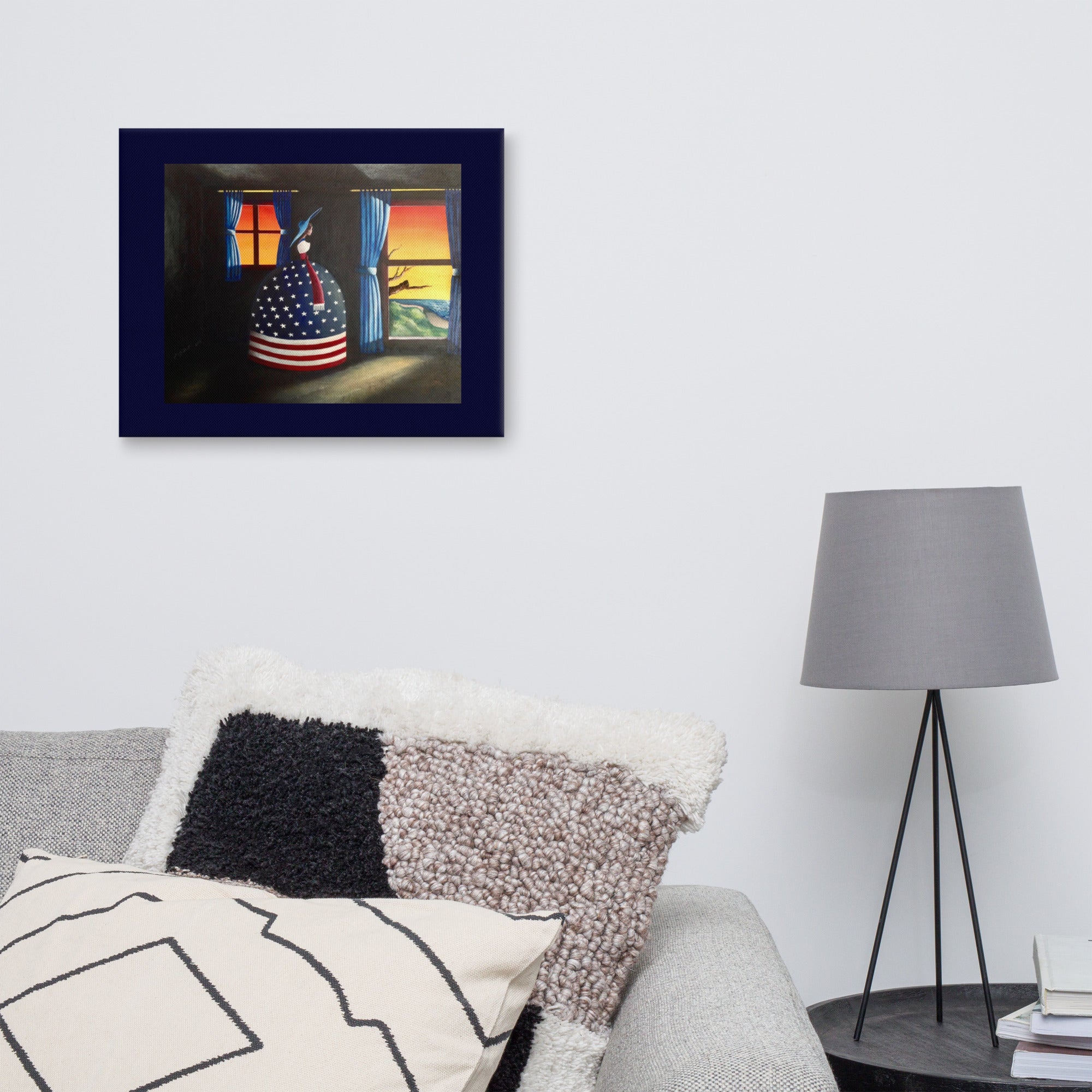 Artistic sunset patriotic wall art for modern interiors