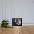Premium patriotic sunset canvas displayed in stylish home