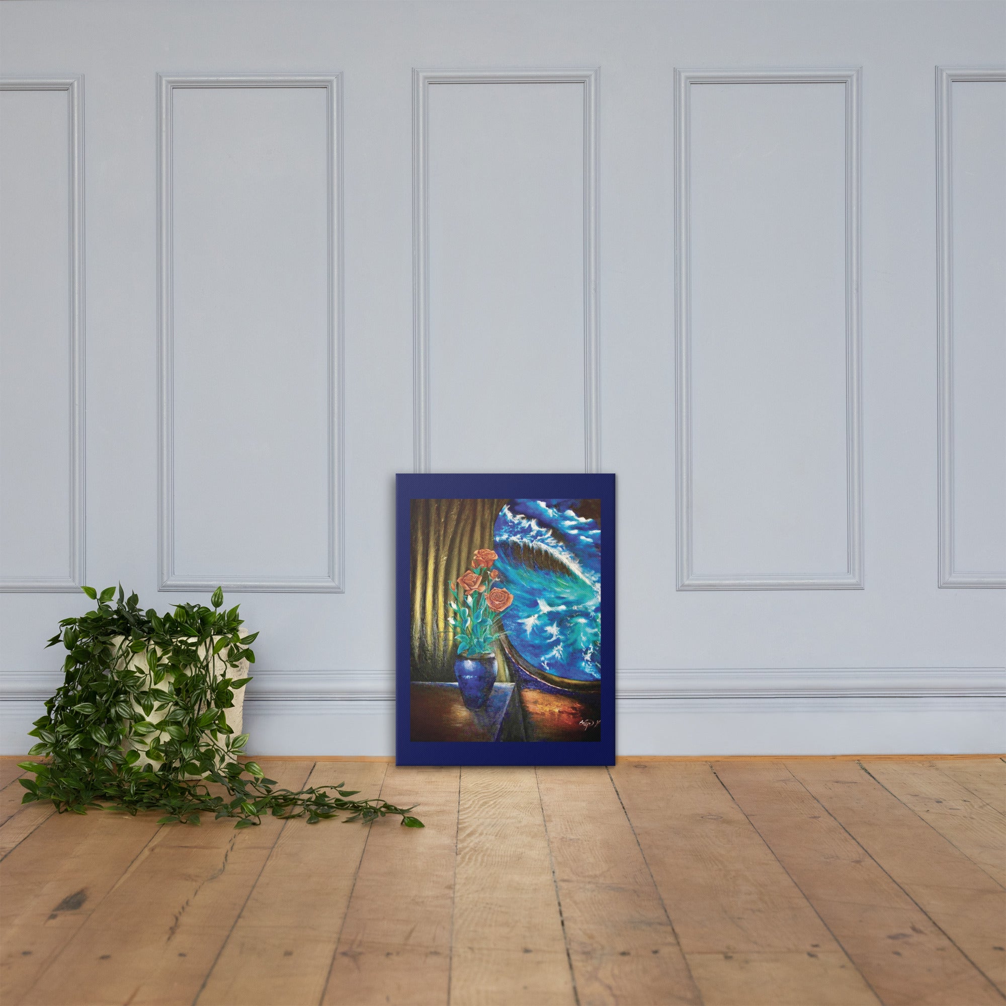 Rich blue ocean-themed canvas artwork for home décor