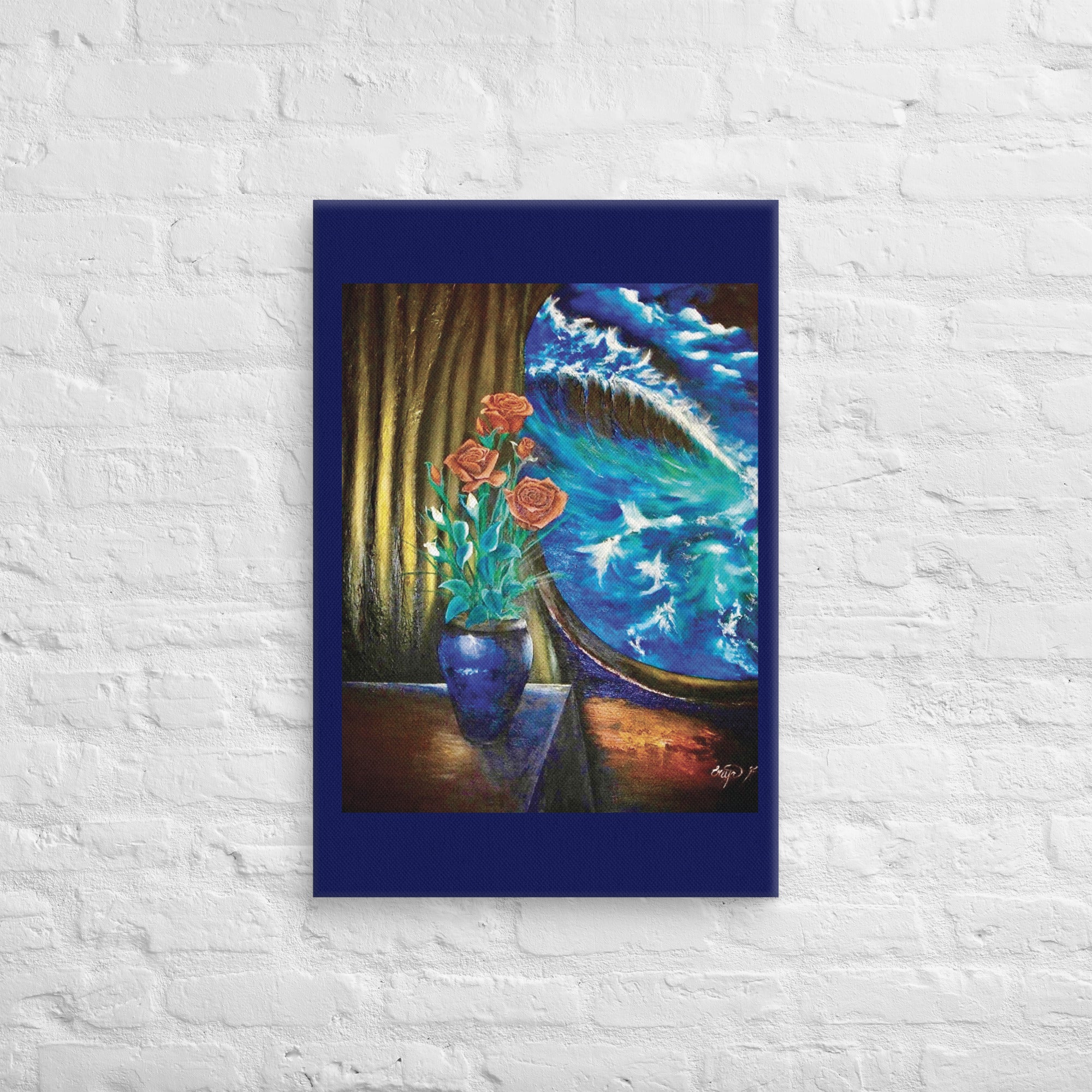 Luxury blue wall art for living room styling