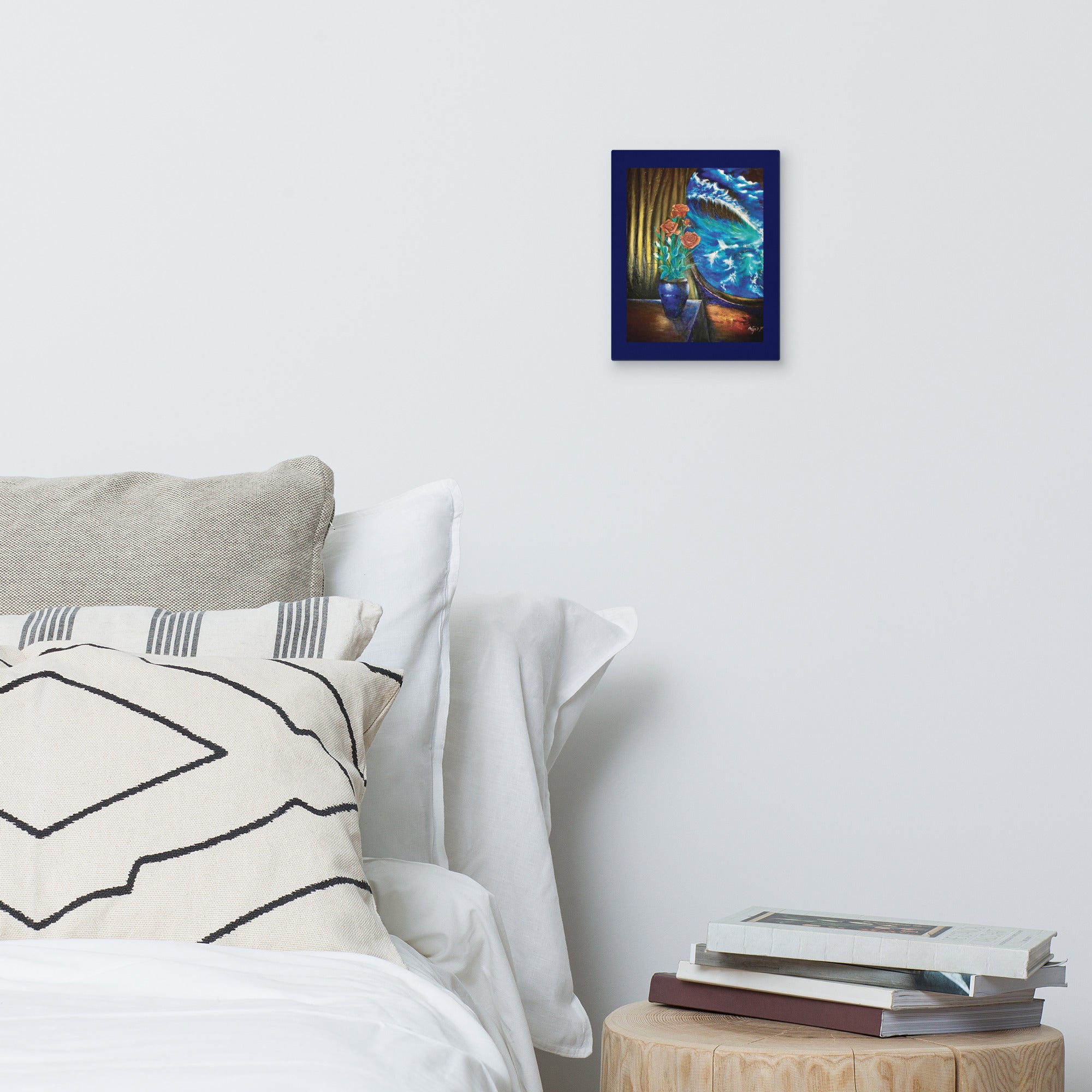 Contemporary ocean floral wall canvas for elegant spaces