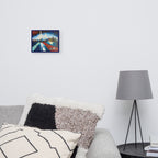 Memorial canvas artwork featuring the Statue of Liberty and symbolic beams of light.