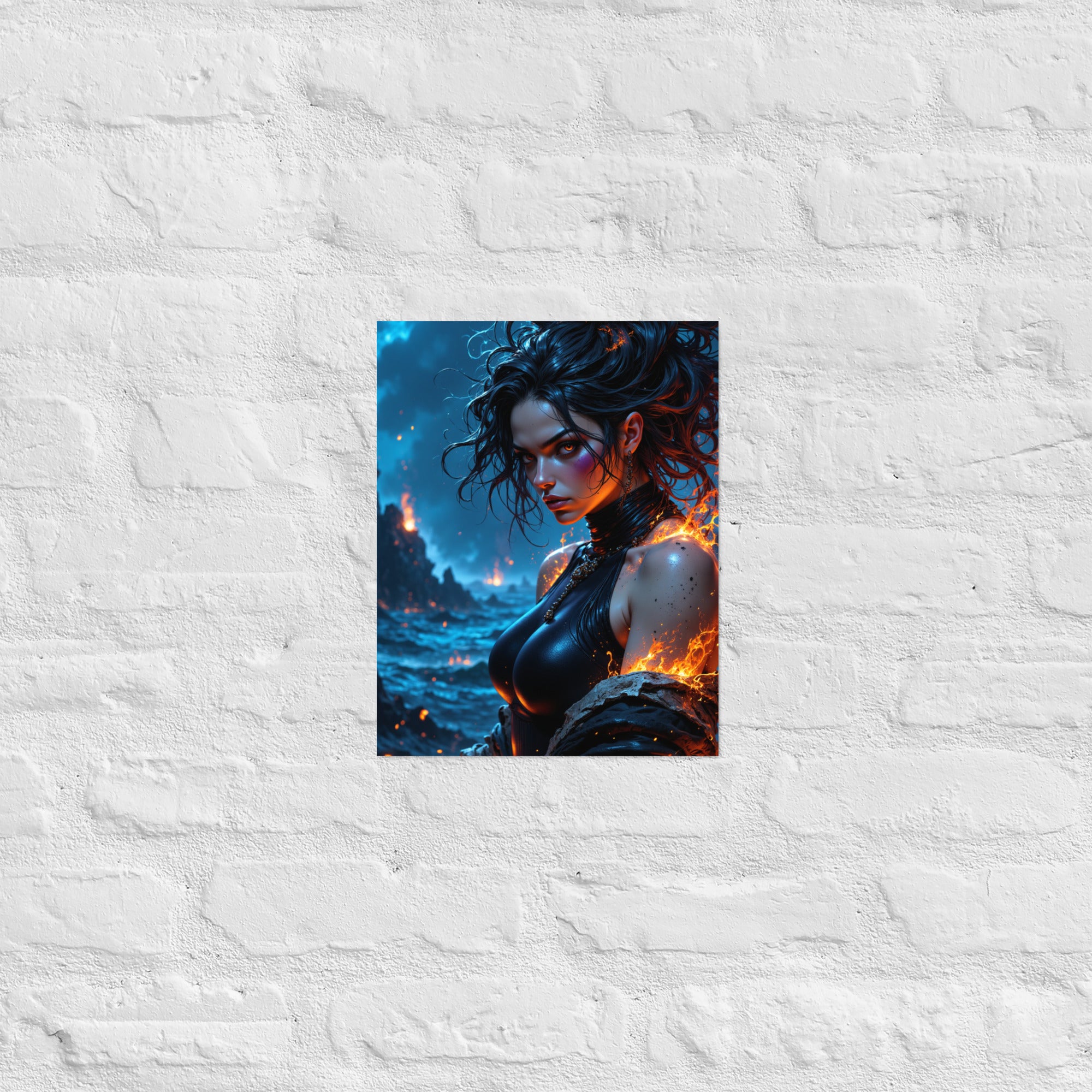 Fire goddess wall art for bedroom aesthetic.