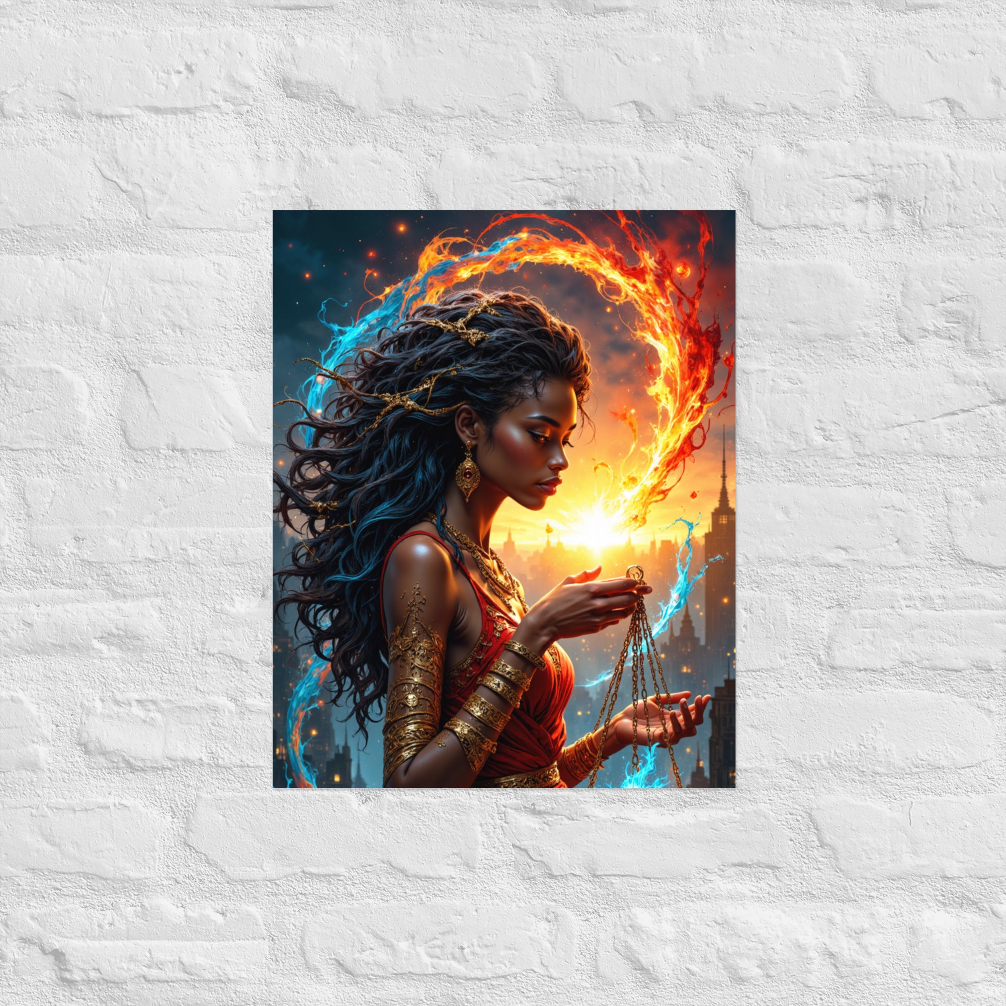 Afrofuturism inspired wall decor for modern living rooms.
