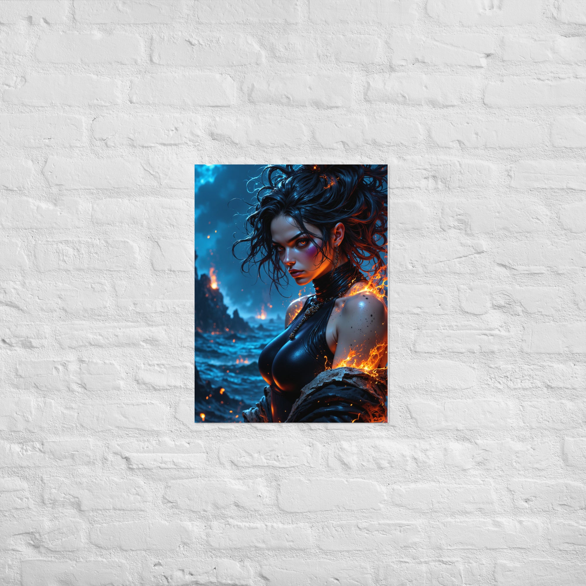 futurism inspired black queen poster for home decor.