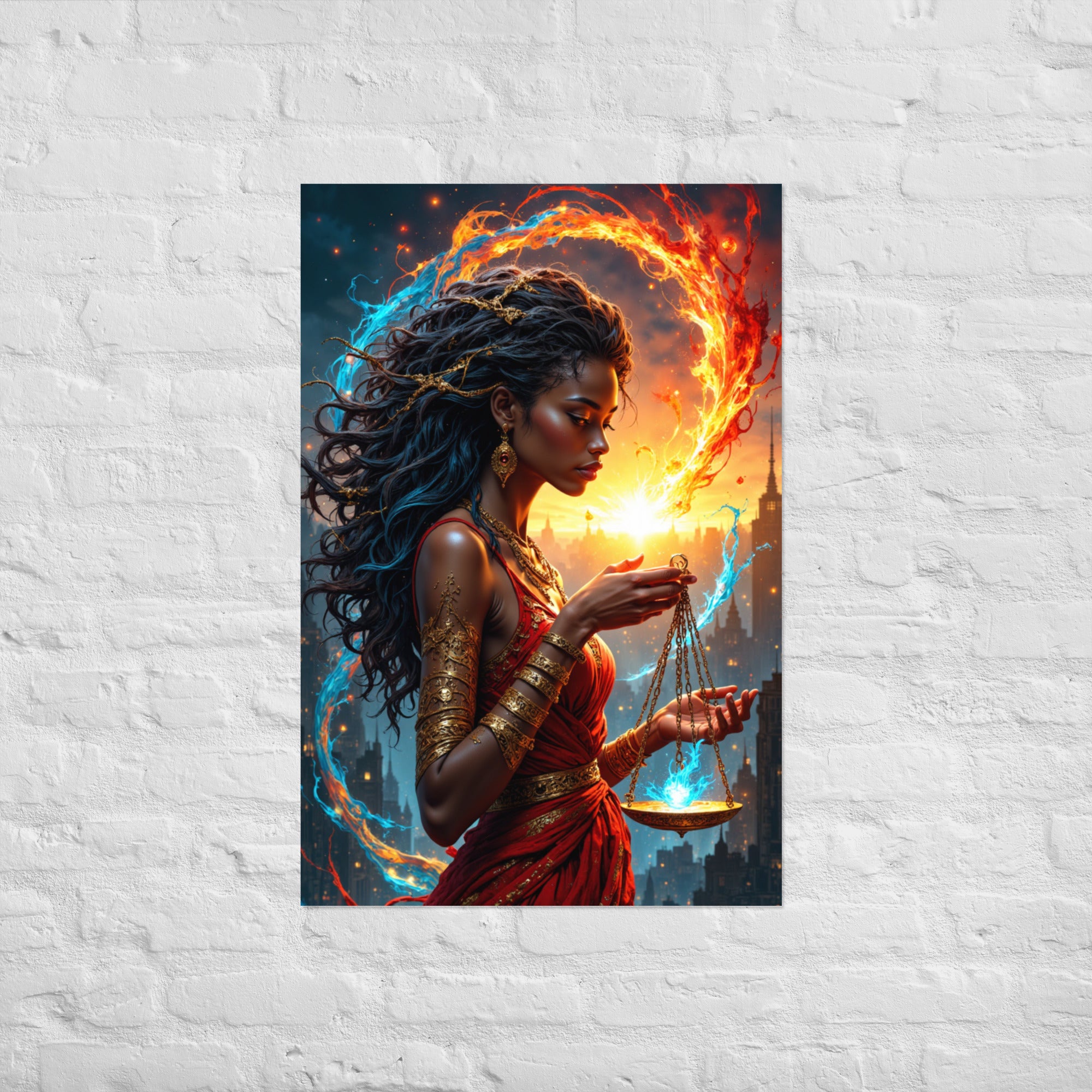 Spiritual astrology wall art for Libra star sign gift.