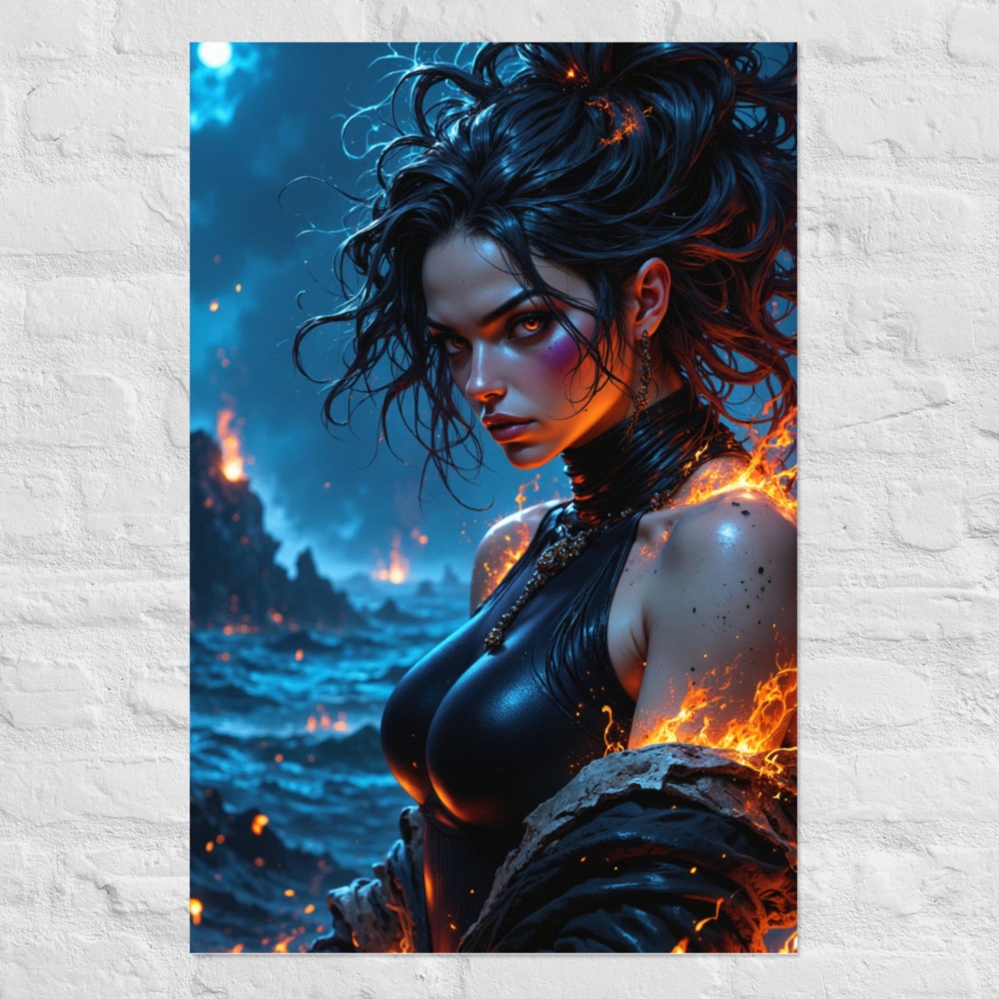 Libra zodiac goddess holding golden scales fantasy art print.