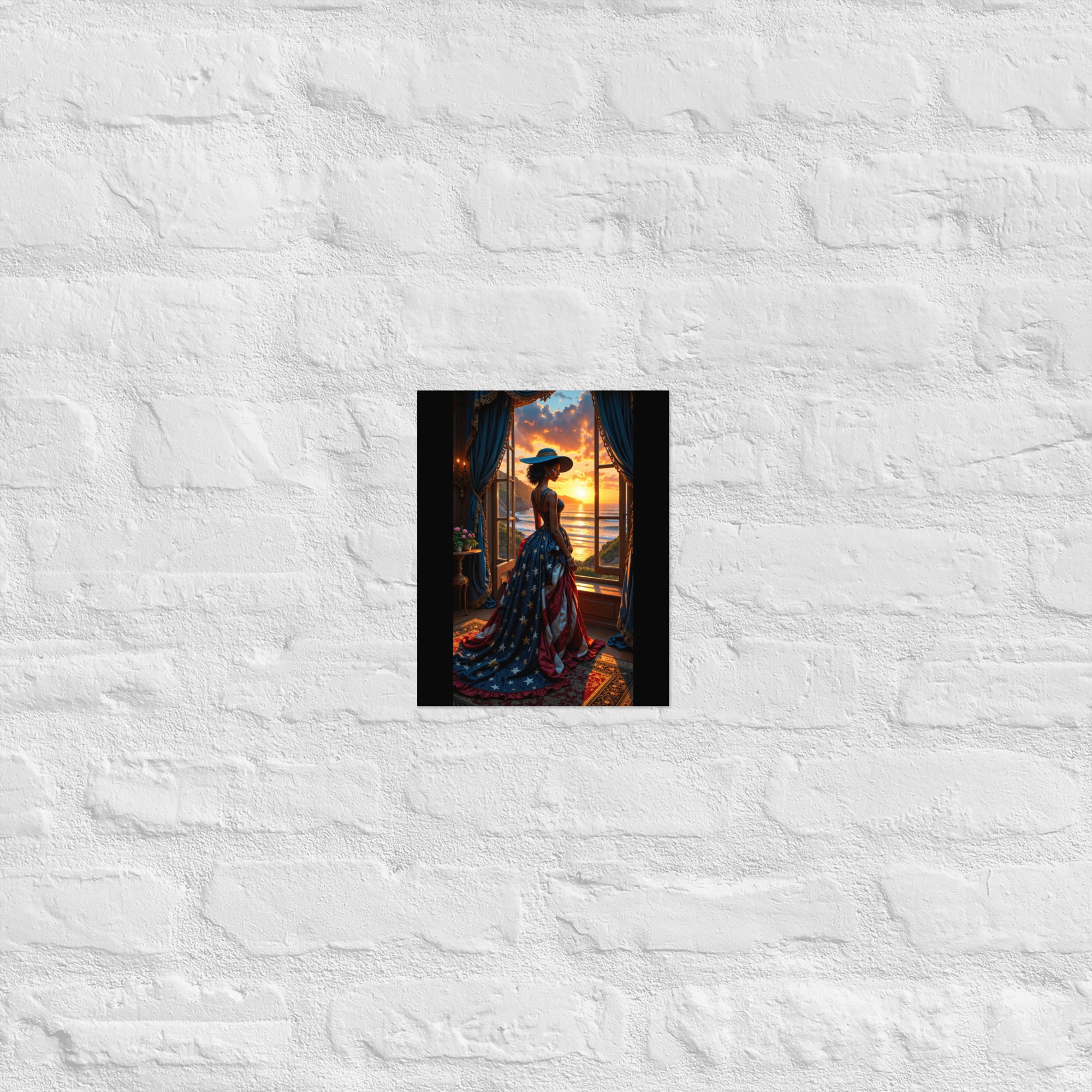elegant sunset ocean art poster
