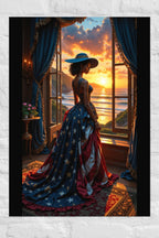 ocean sunset window fine art poster