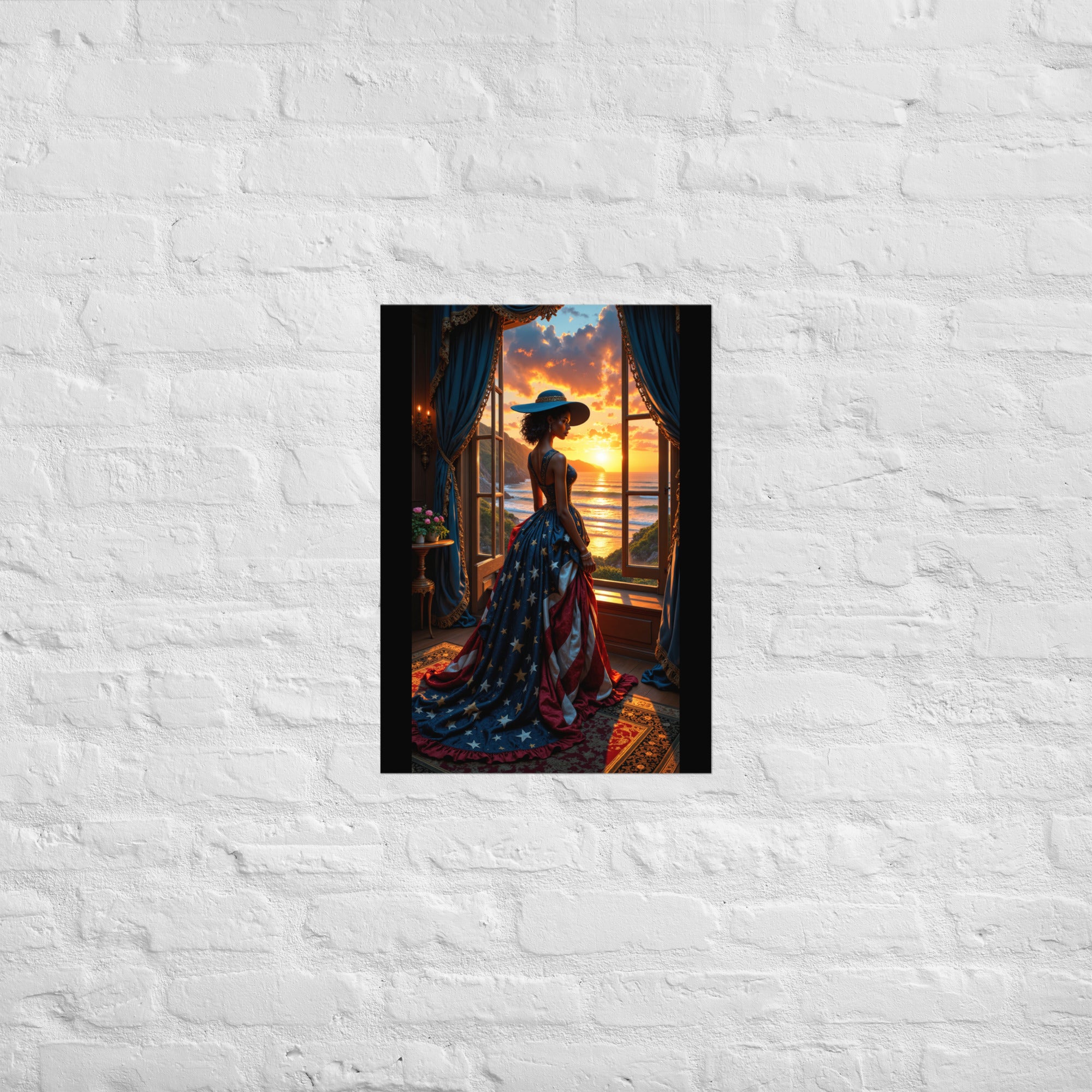 elegant patriotic dress sunset artwork