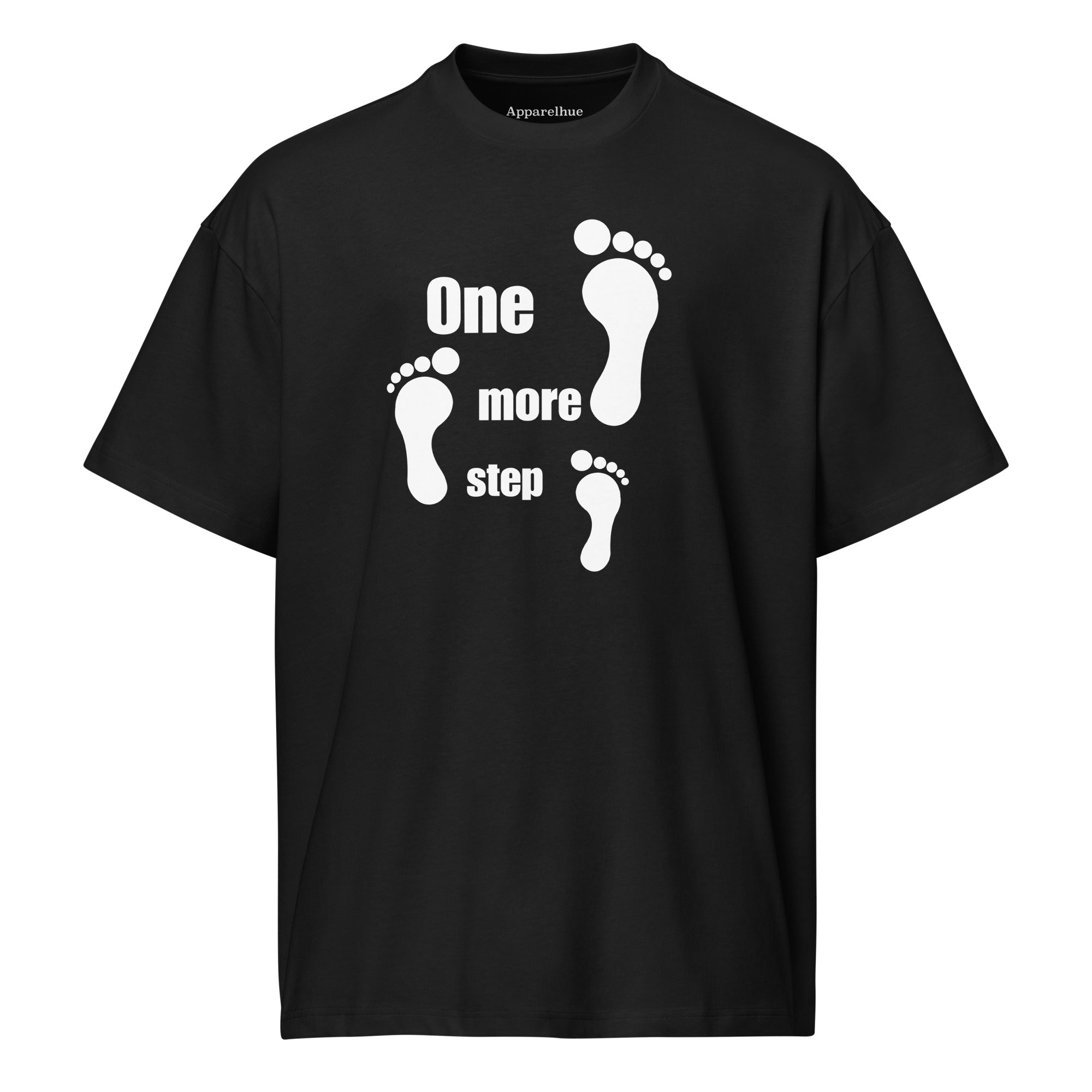 Model wearing Apparel Hue Art motivational shirt during a morning run.