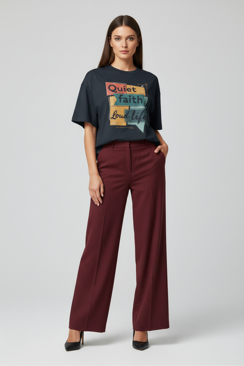 Quiet Faith, Loud Life Oversized T-shirt