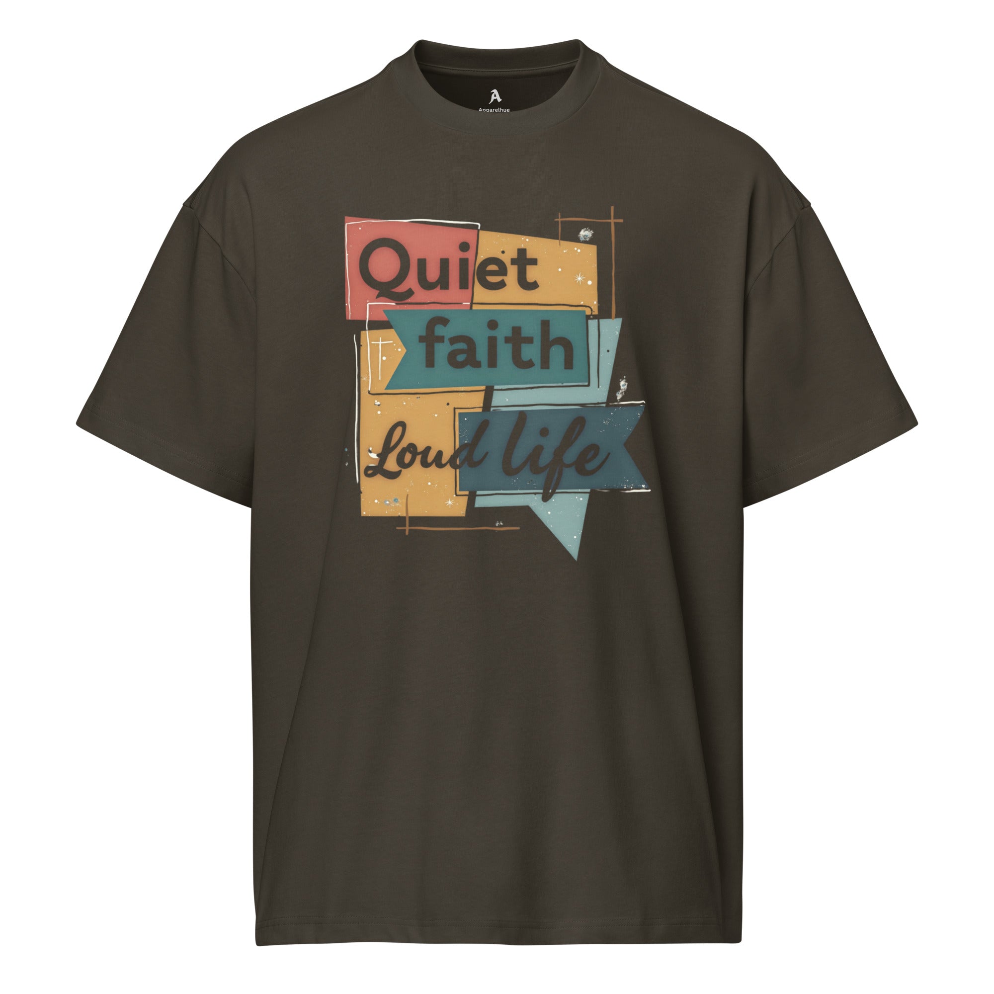 Quiet Faith Loud Life men’s box tee front view