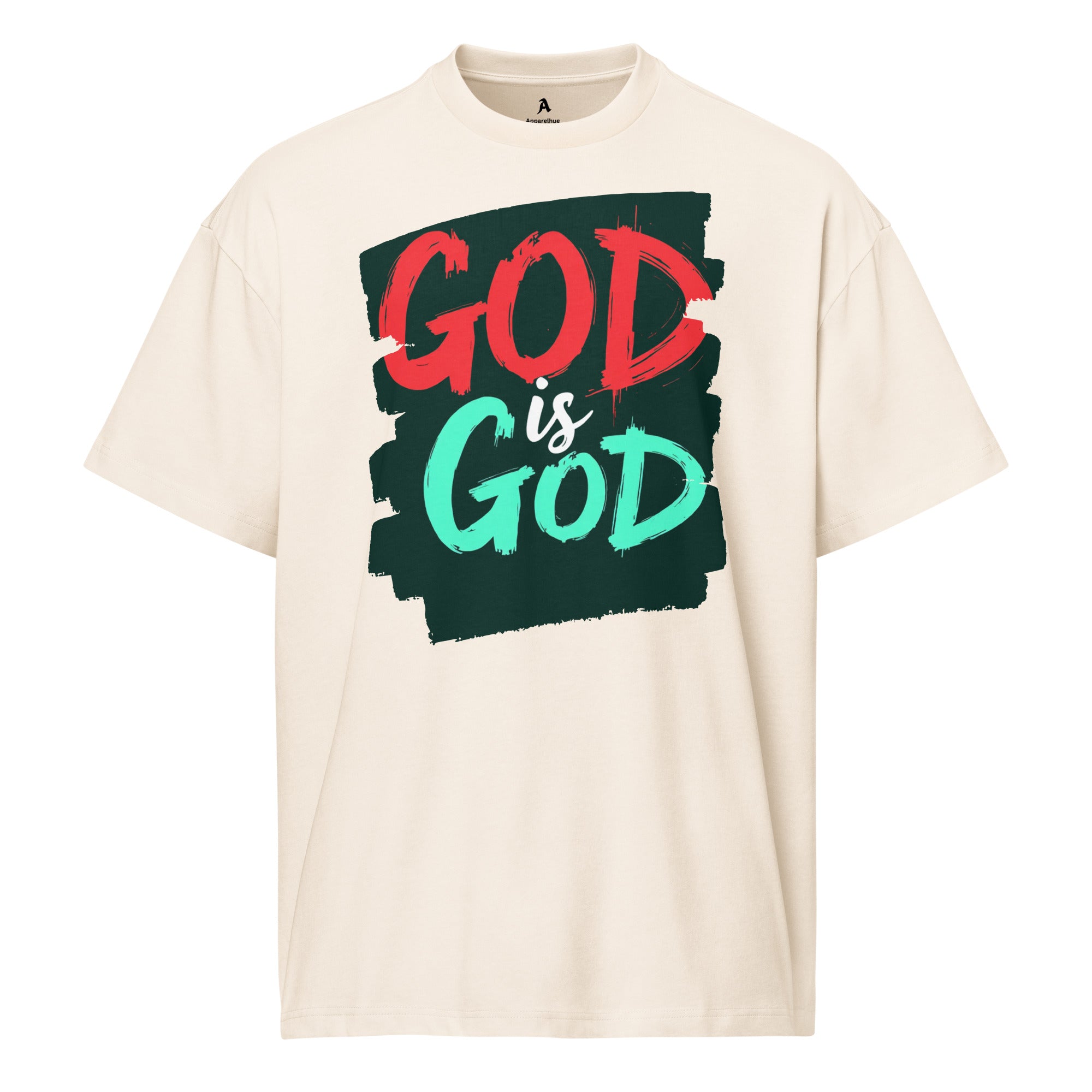 Close-up of God is God screen print design