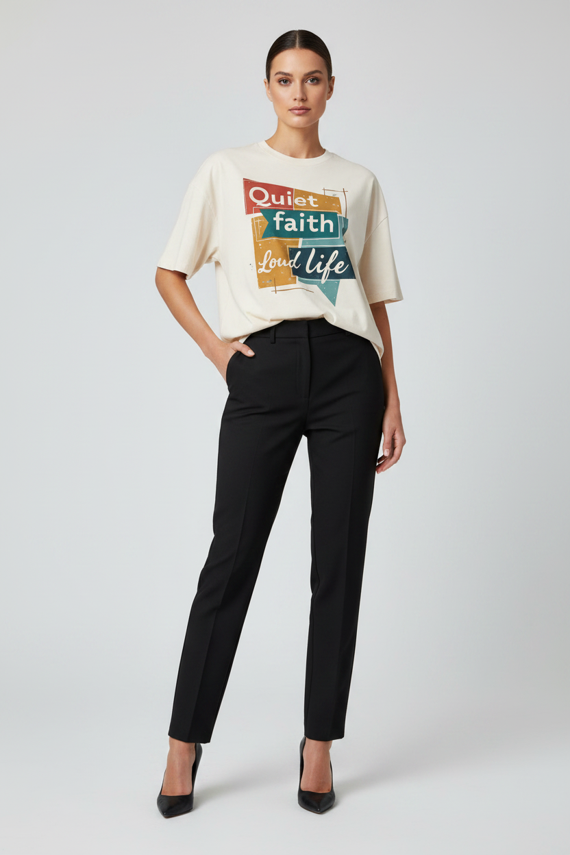 Quiet Faith, Loud Life Oversized T-shirt