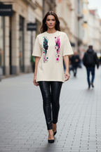 Unisex Floral Portrait Oversized T-shirt