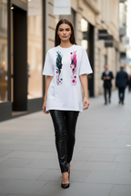 Unisex Floral Portrait Oversized T-shirt