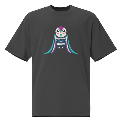 Oversized Faded T-Shirt Graphic Owl Print Shirt, Oversized Graphic T-Shirt, Trendy Oversized Tee