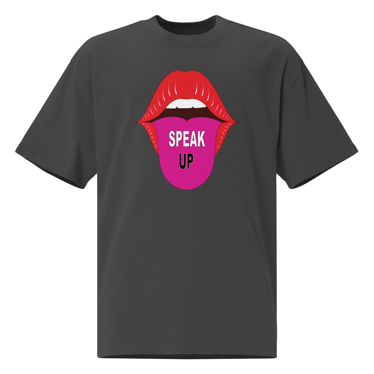 Speak Up Art Print Oversized Faded T-Shirt – Vintage Graphic Tee for Statement Style