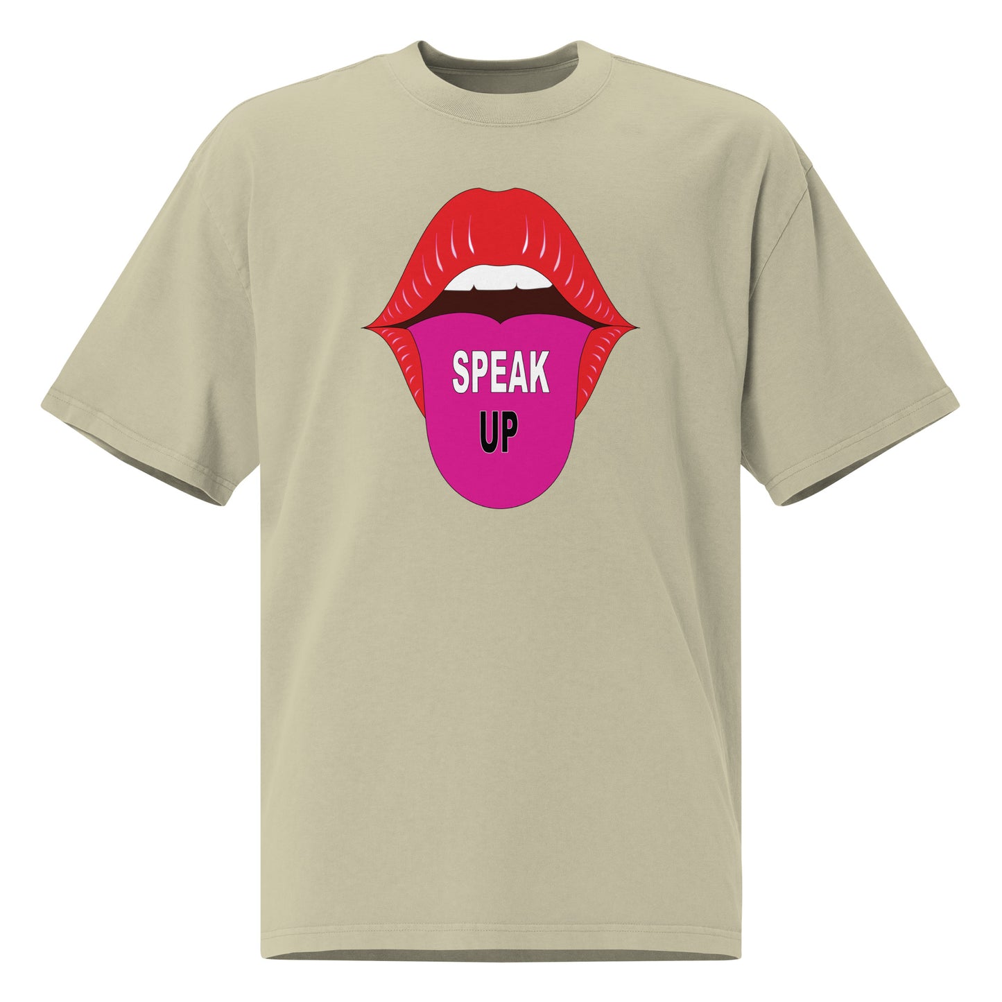 Speak Up Art Print Oversized Faded T-Shirt – Vintage Graphic Tee for Statement Style