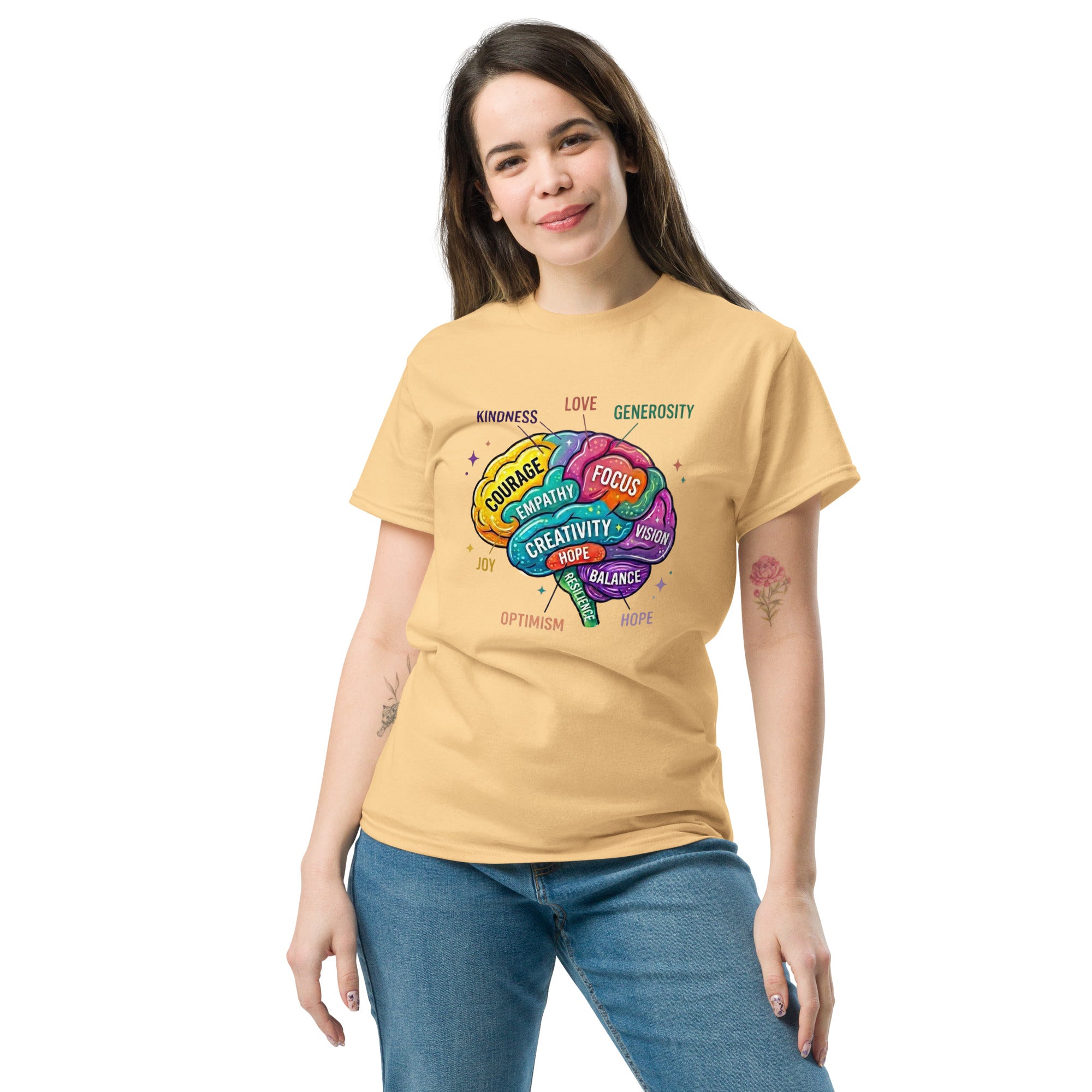 motivational brain words graphic tee