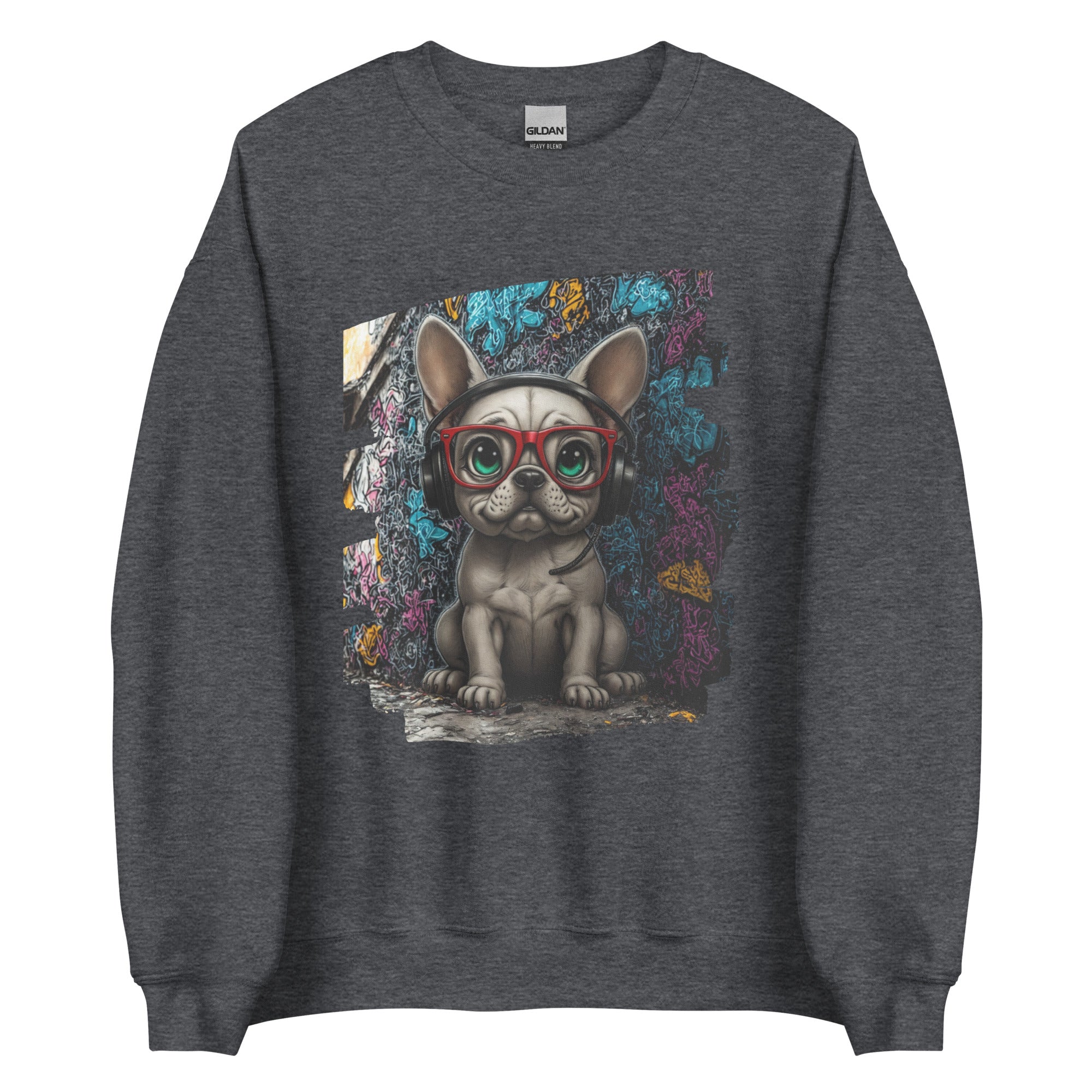 French bulldog DJ sweatshirt creative music inspired art