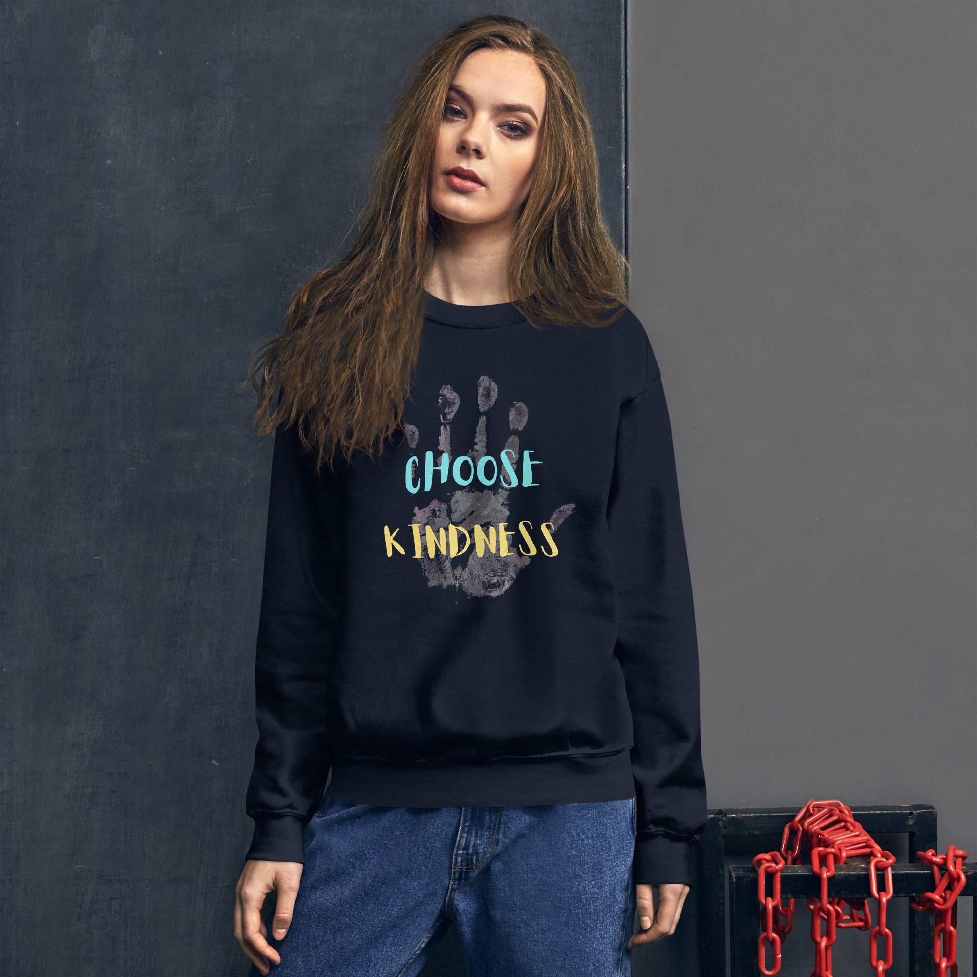 Inspirational kindness slogan sweatshirt
