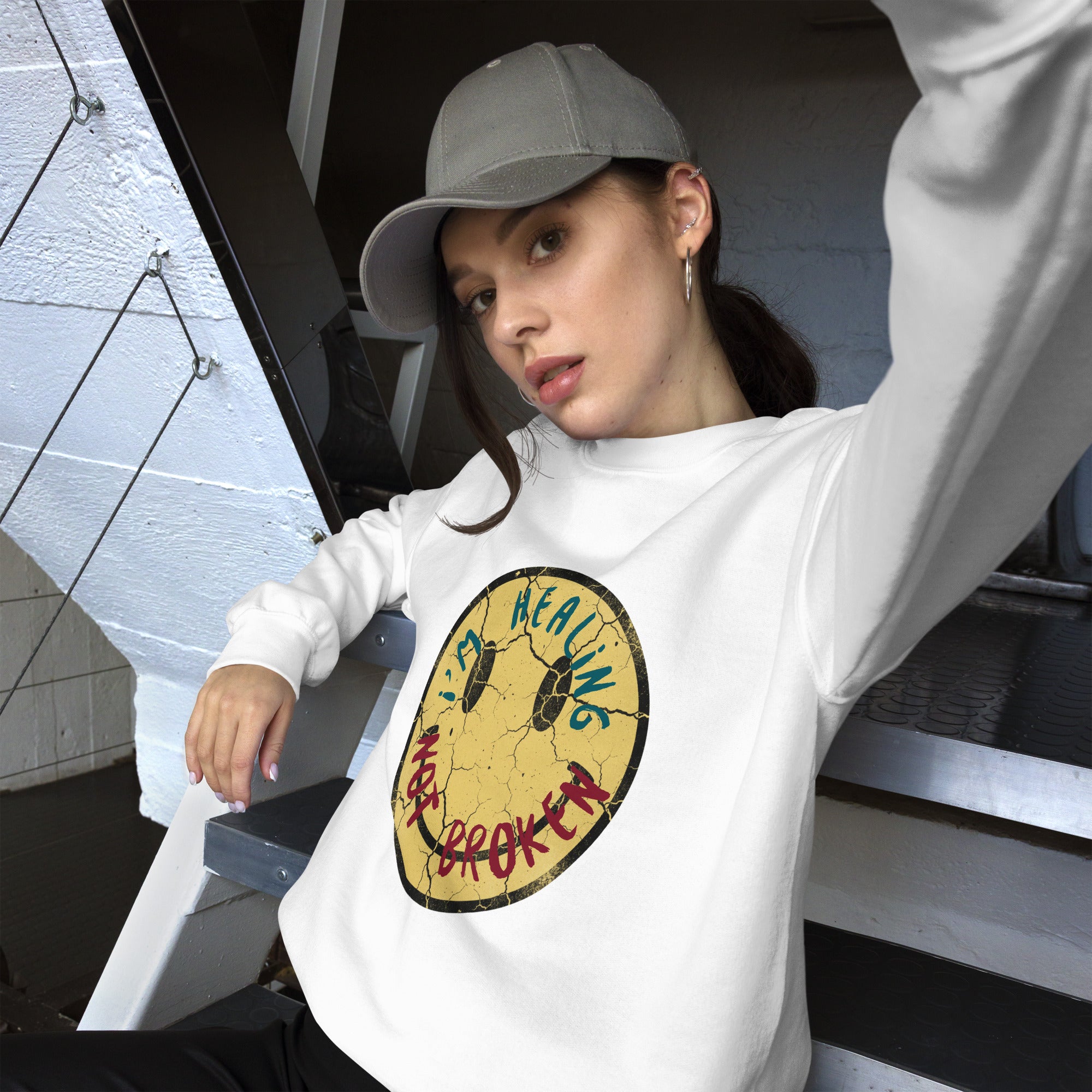 cozy mental health sweatshirt styling