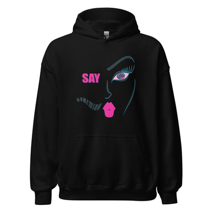 Women's Letter Graphic Print Long Sleeve Hoodie Sweatshirt, Women's Oversized Aesthetic Hoodie, Art Letter Graphic Trendy Streetwear Hoodie