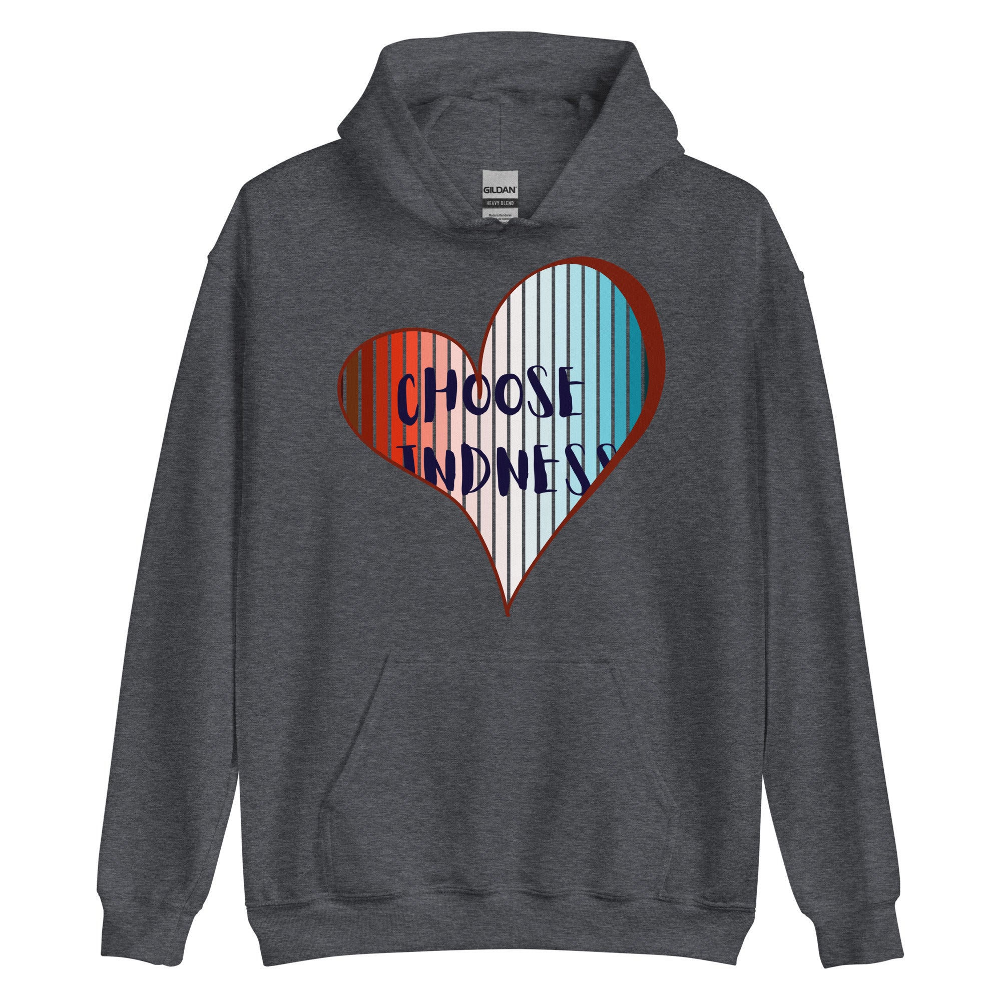 Kindness message hoodie detail fabric
