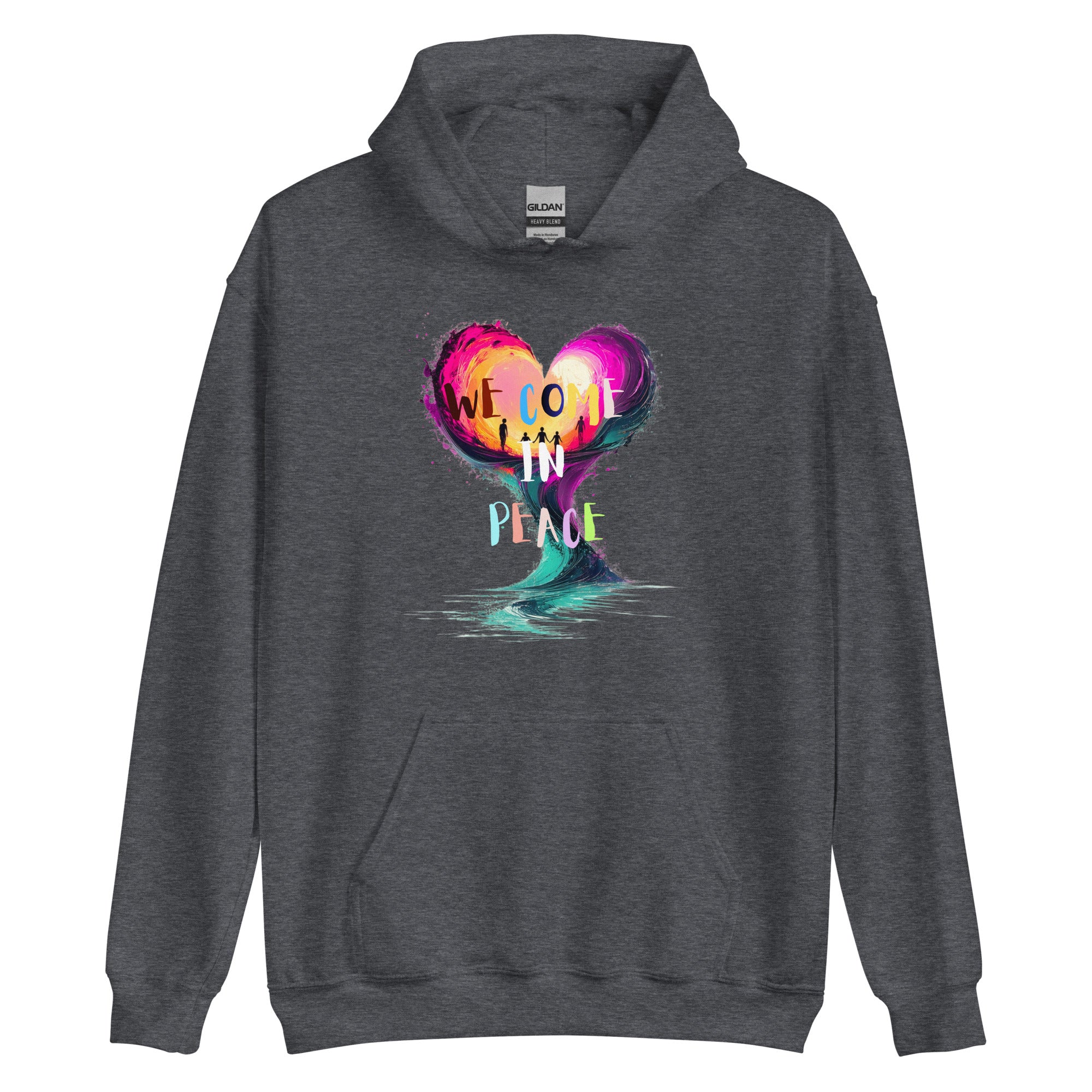 Peace message hoodie minimal styling