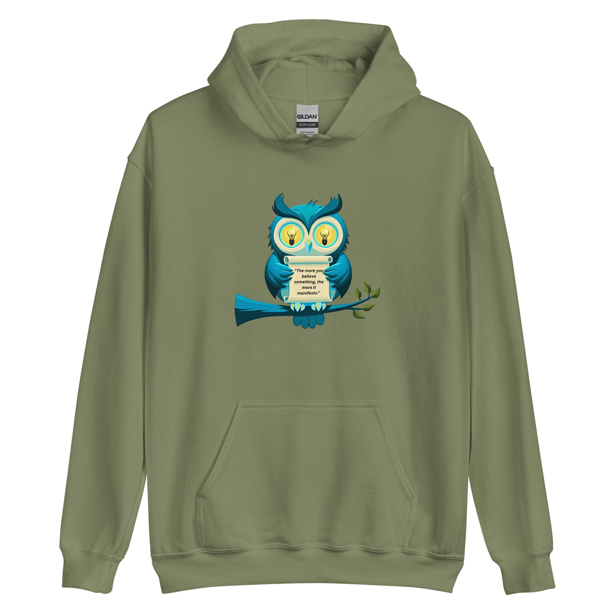 Side profile of the hoodie showing the adjustable colour-matched drawcords.