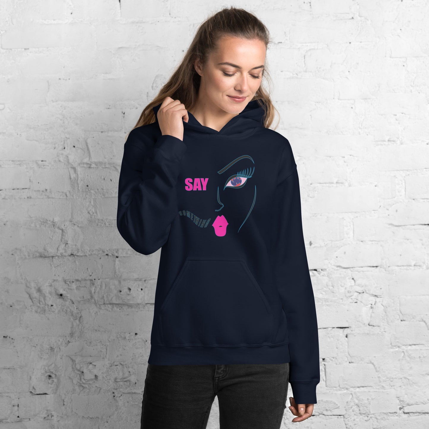 Women's Letter Graphic Print Long Sleeve Hoodie Sweatshirt, Women's Oversized Aesthetic Hoodie, Art Letter Graphic Trendy Streetwear Hoodie