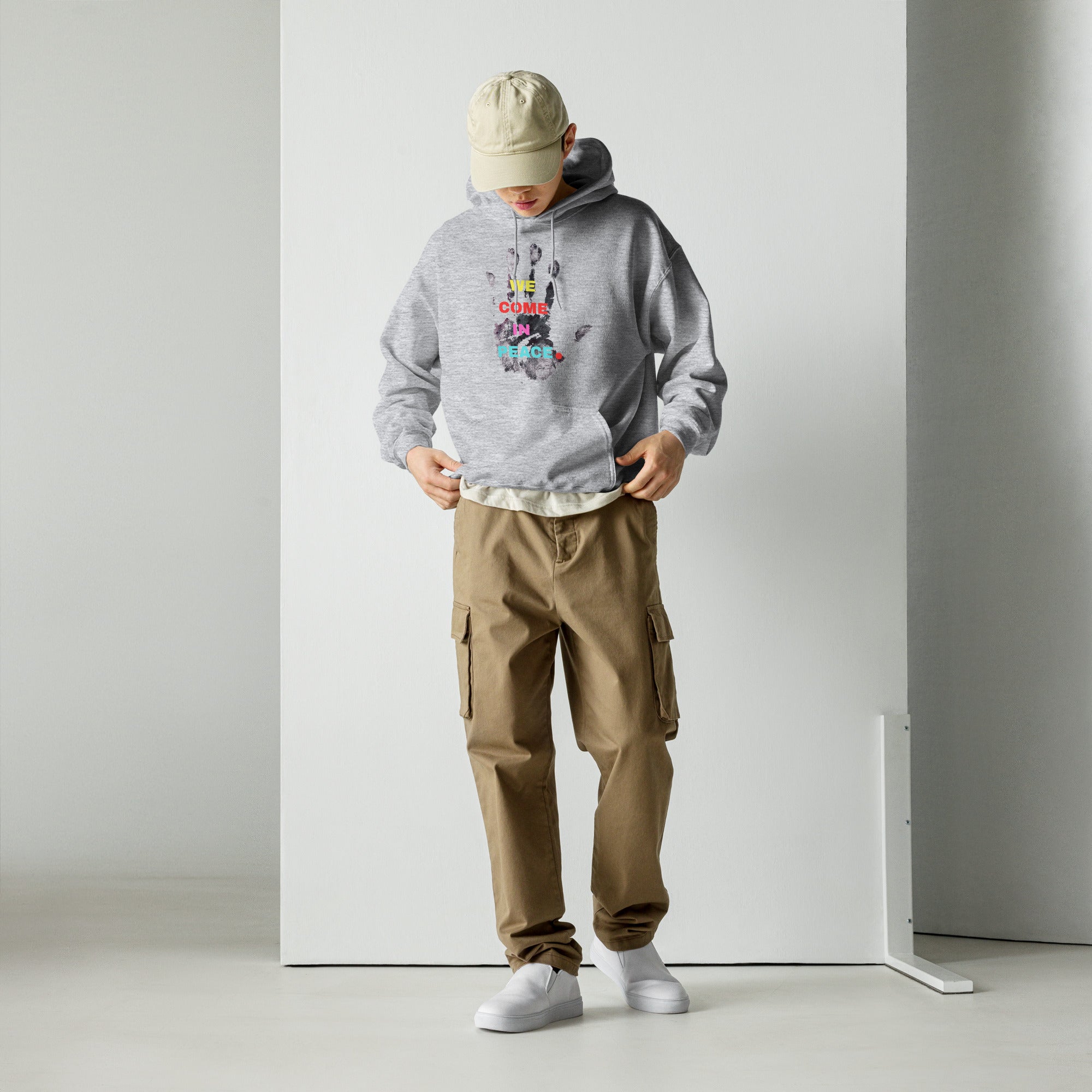 Positive message unisex hoodie close up