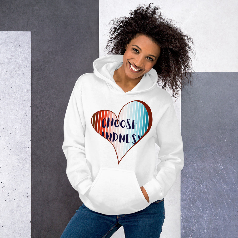 Choose Kindness typography hoodie detail