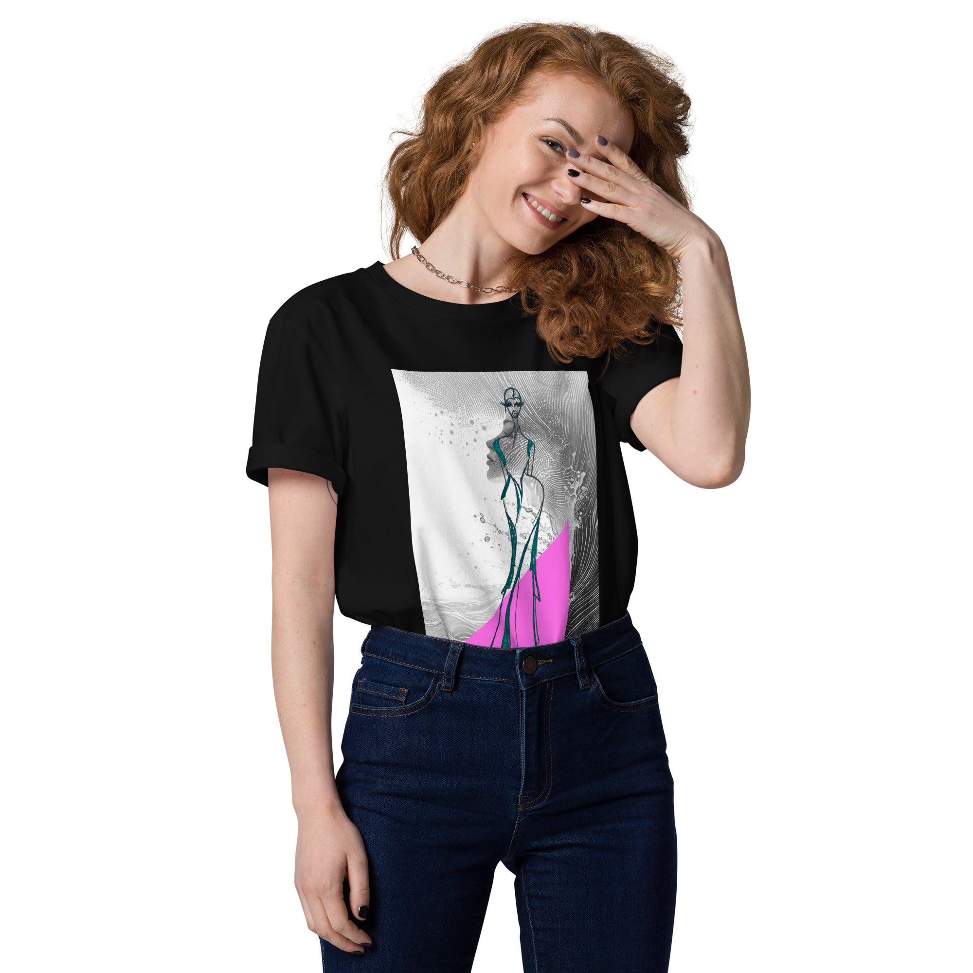abstract gold line art t-shirt minimalist artistic fashion design
