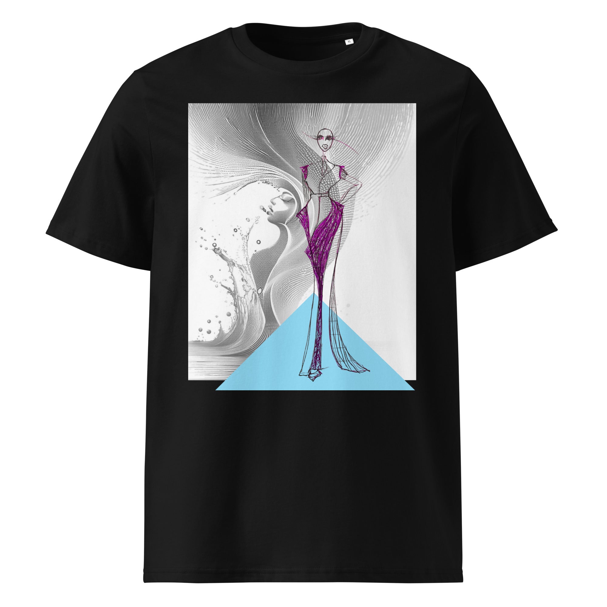 vibrant magenta silhouette graphic tee modern design