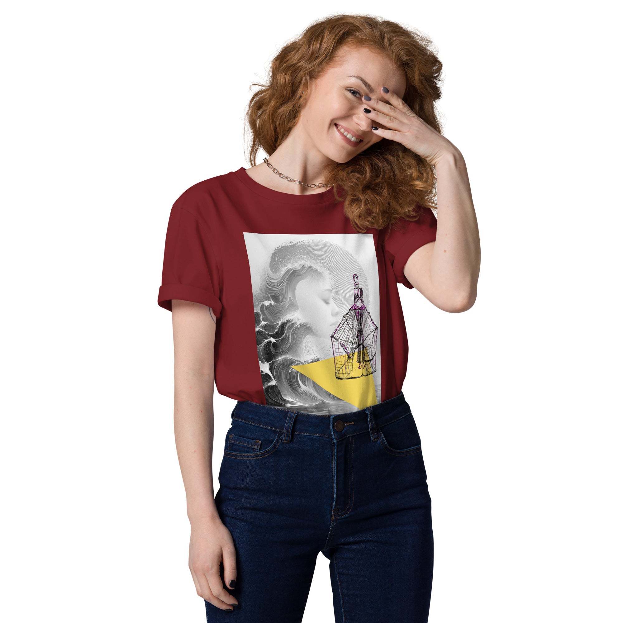 Structured abstract wave t-shirt