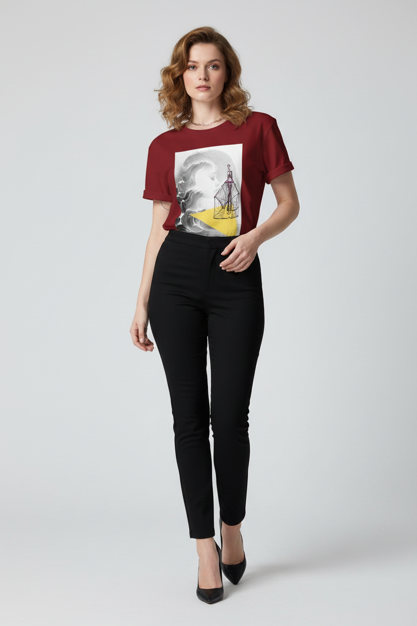 Ethereal Wave Abstract Graphic T-Shirt