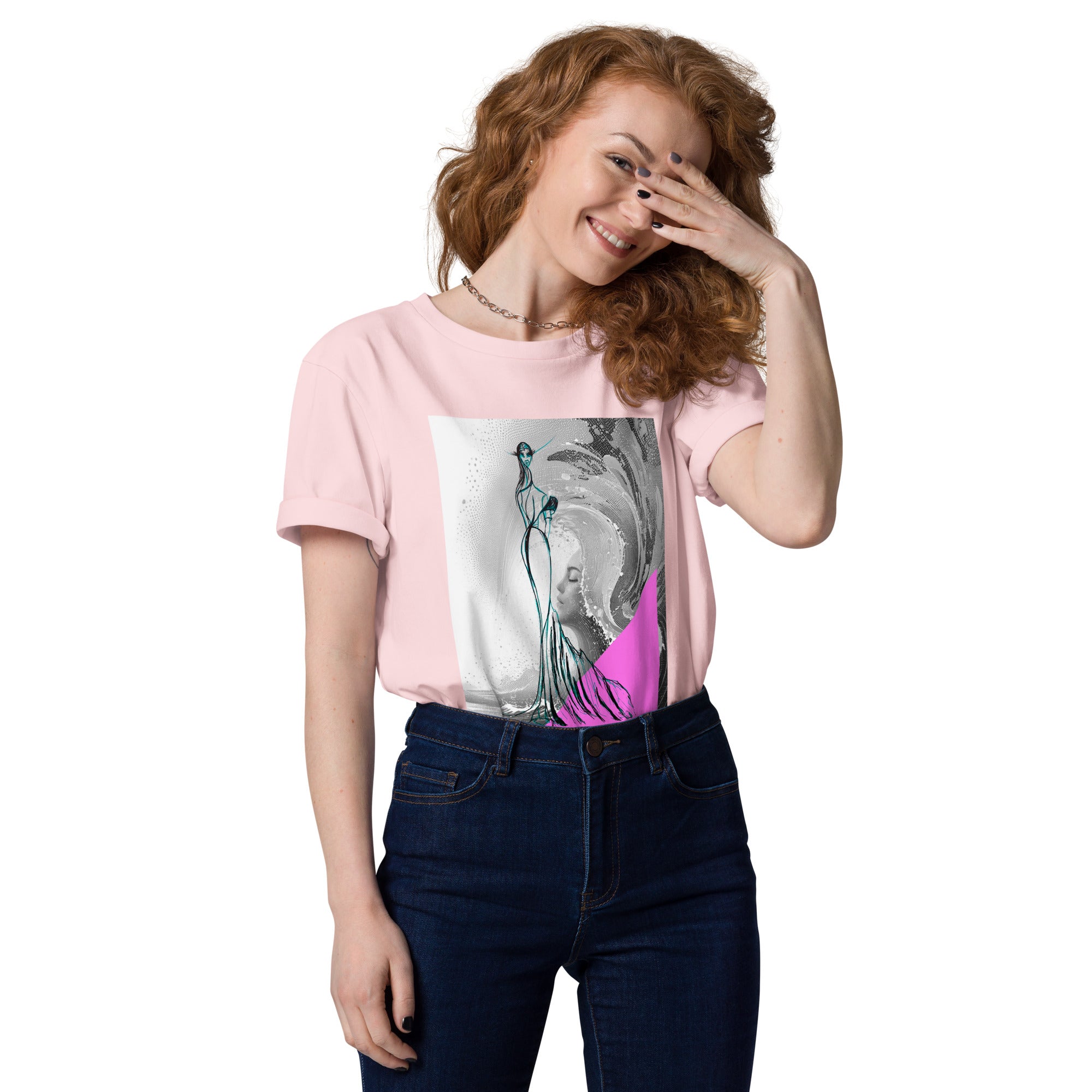 Wave Fashion Sketch Tee front view abstract design
