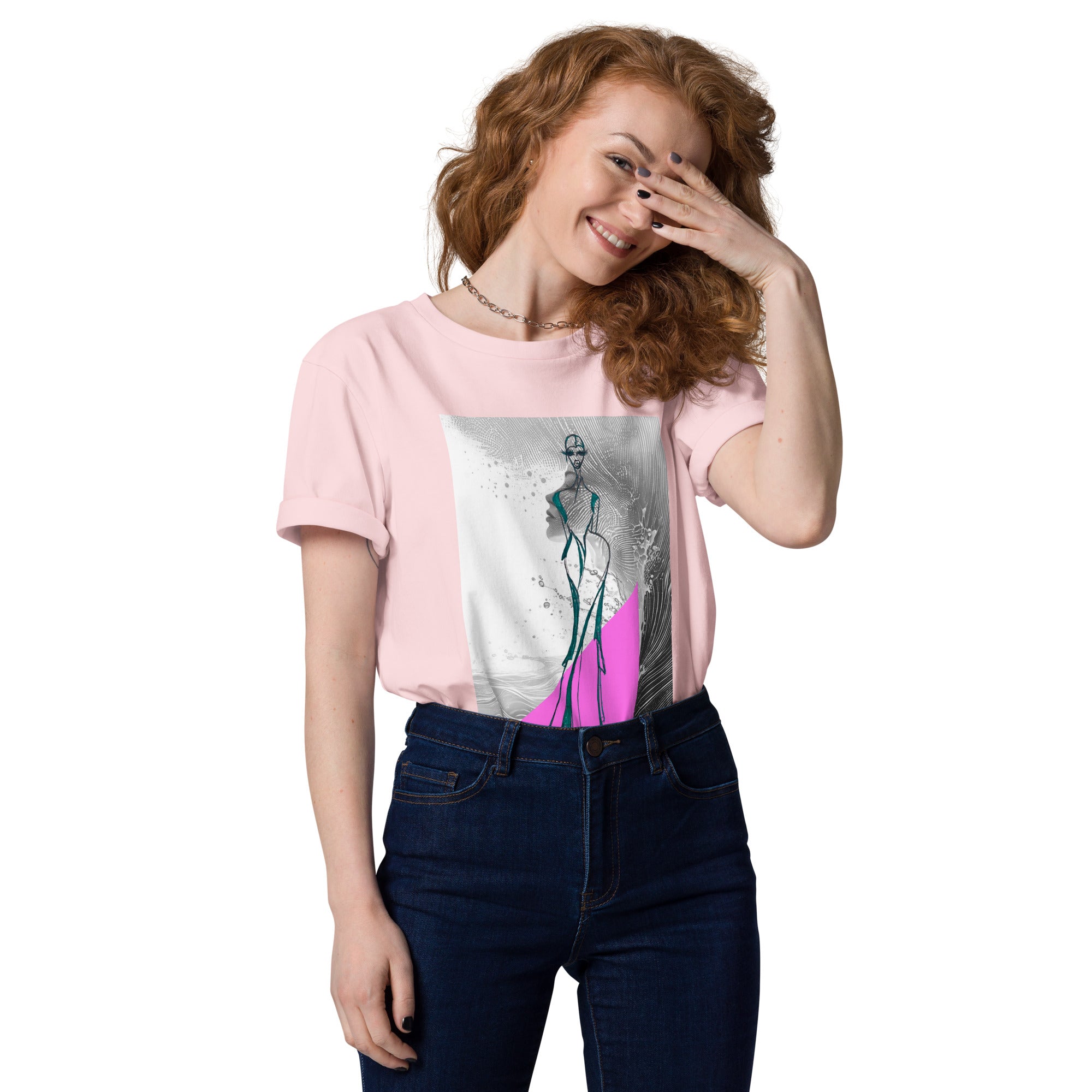wearable art t-shirt gold abstract human silhouette