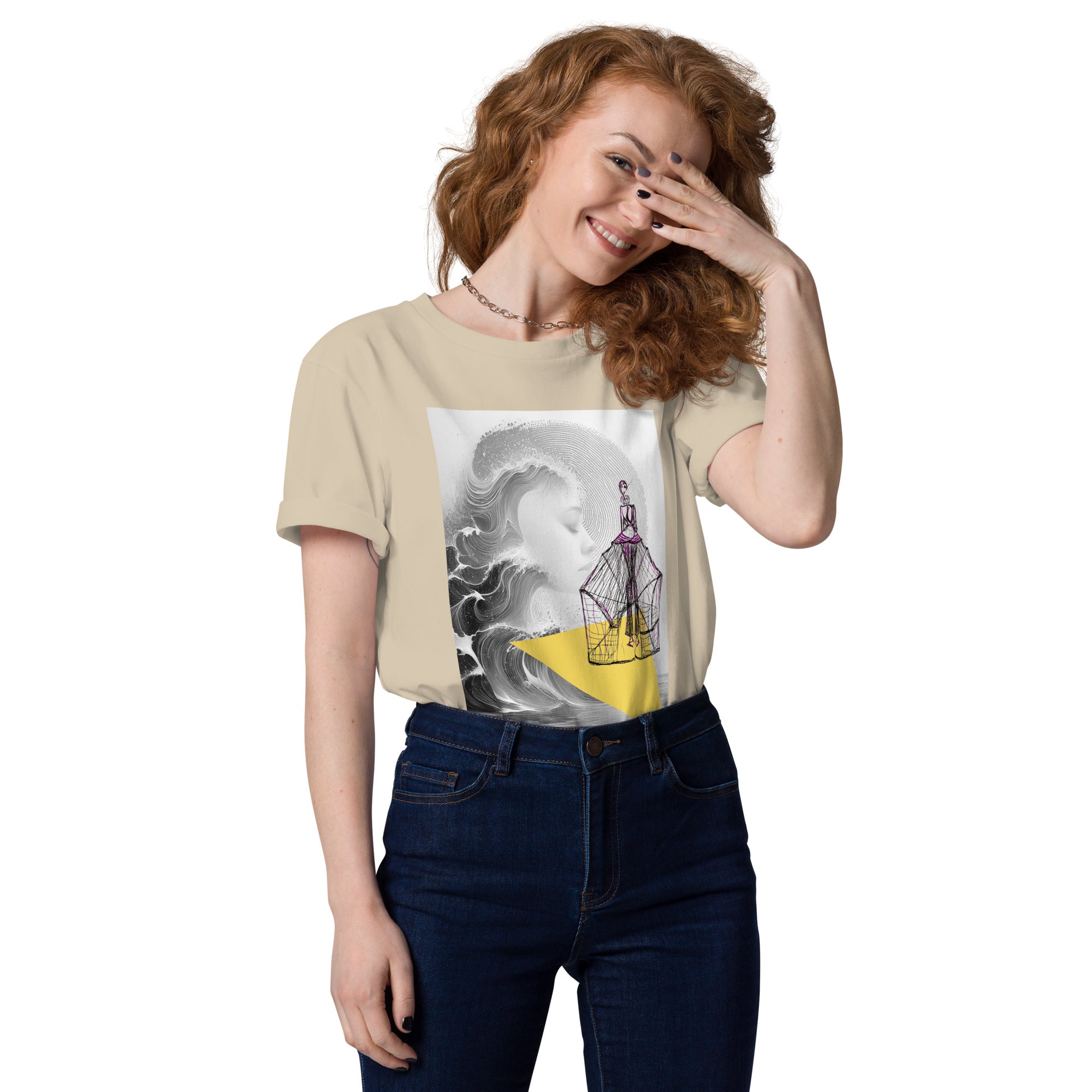 Unisex geometric wave shirt