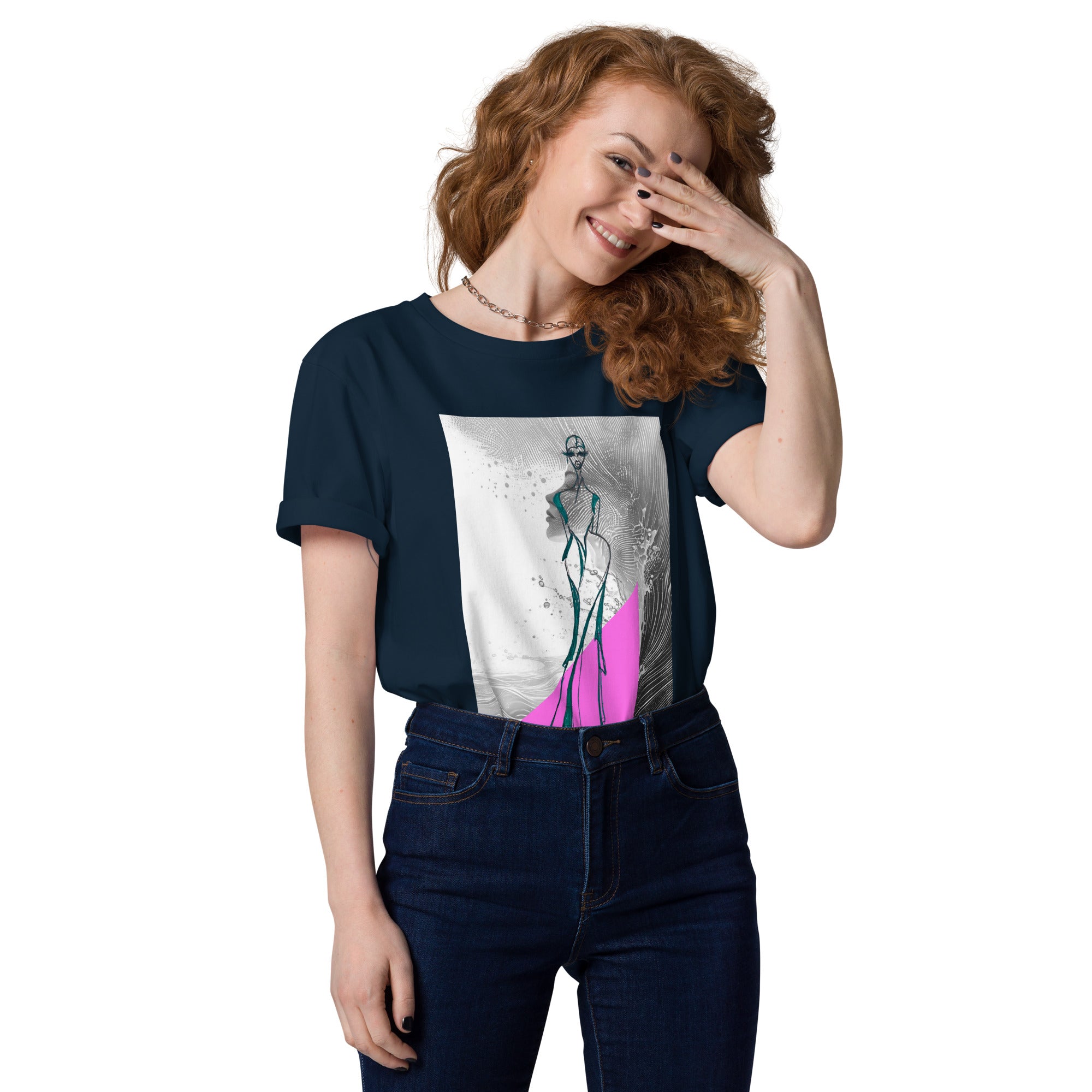 elegant gold silhouette graphic tee modern abstract clothing
