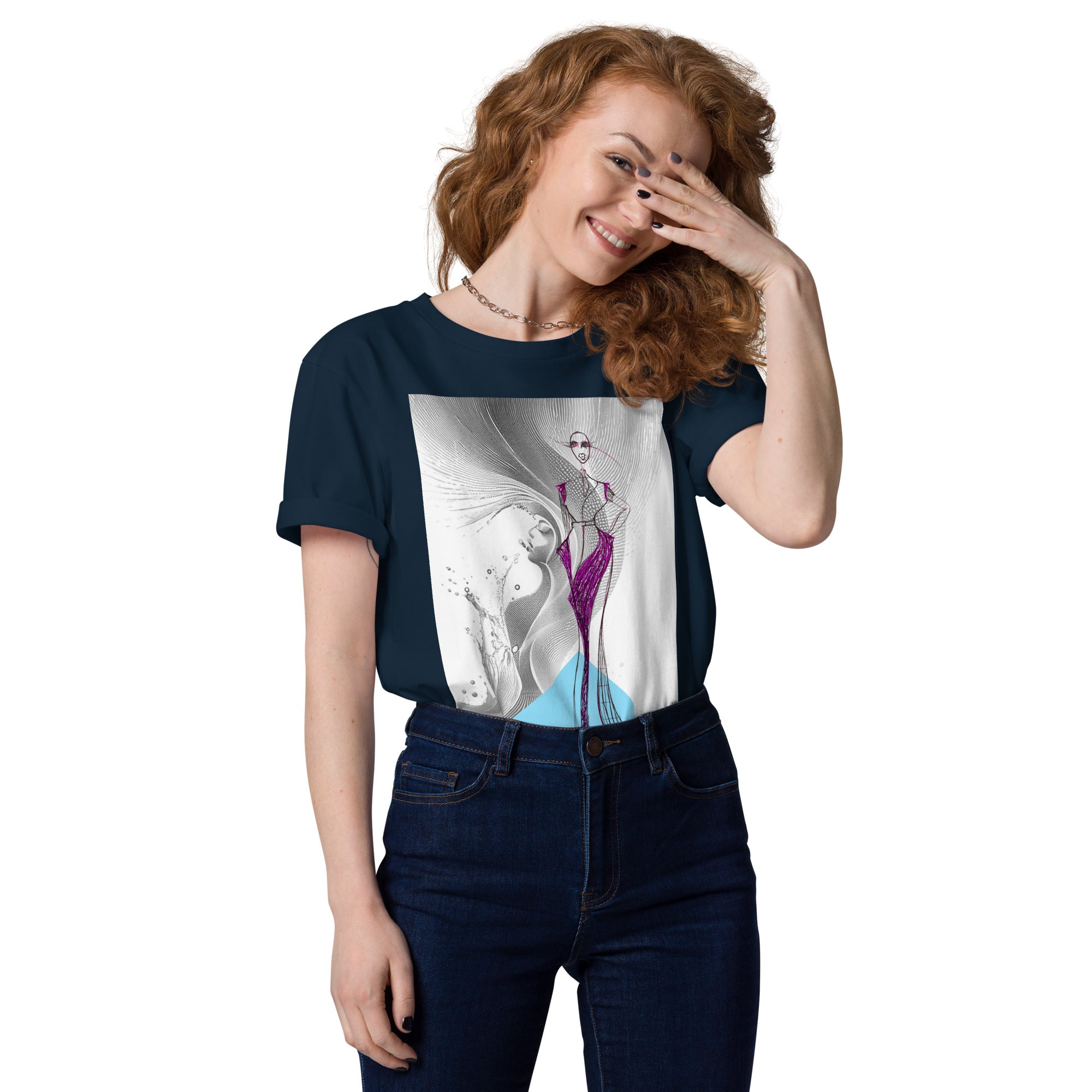 unique graphic tee vibrant abstract line design