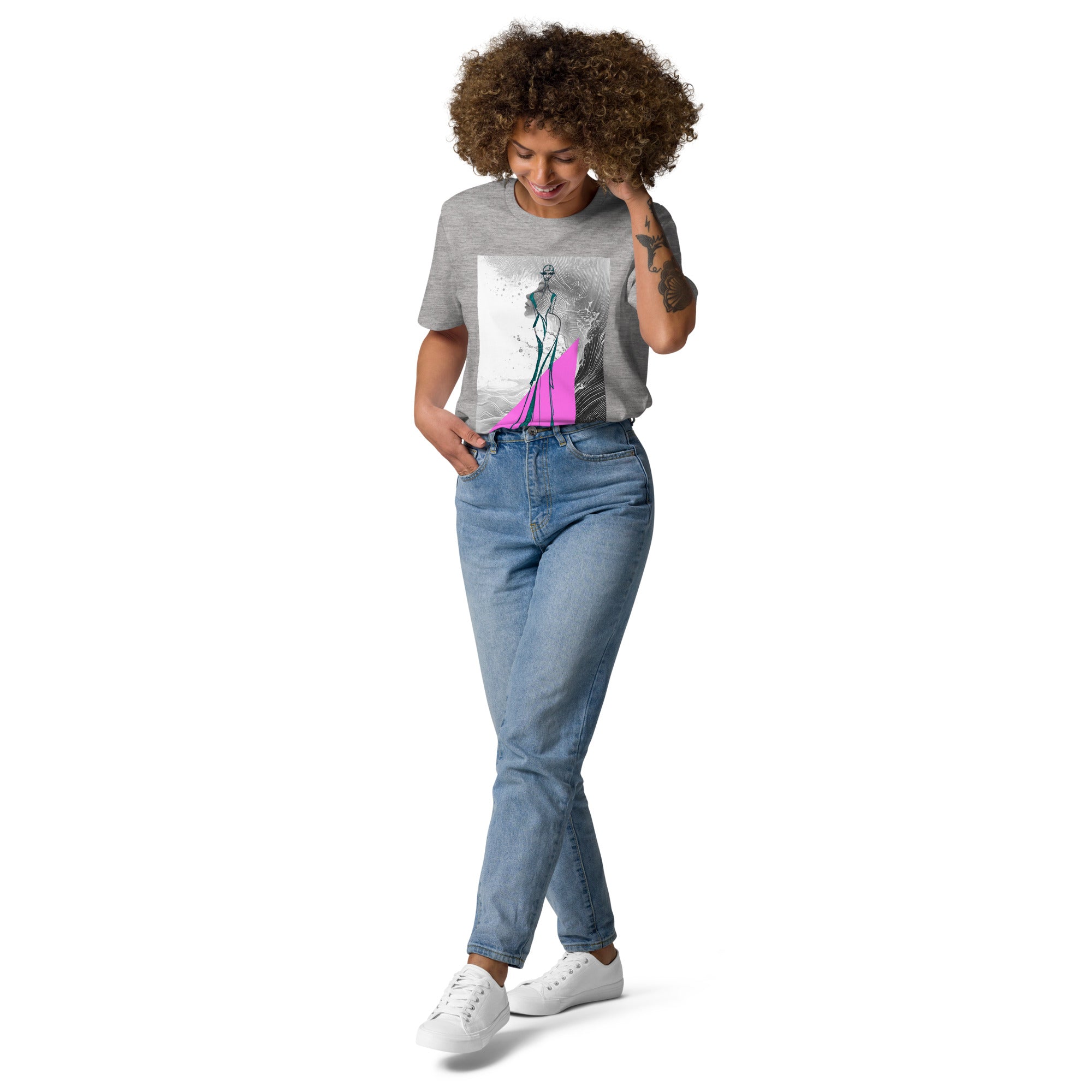 soft aesthetic t-shirt modern abstract line illustration